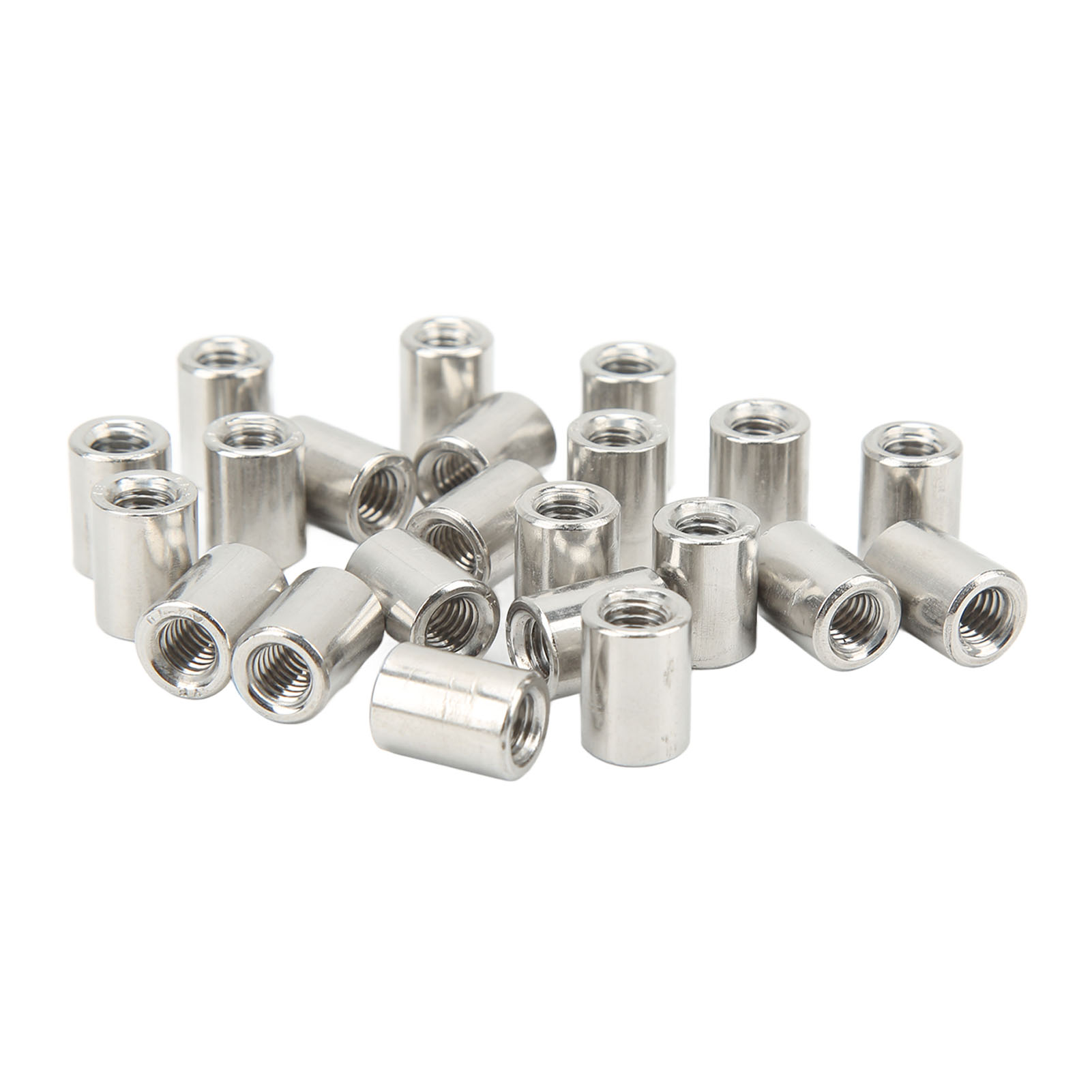 Runde M6x1,0-verbindungsmuttern, Innengewinde-stangenverbinder, 50er-packung, Edelstahl 304, Länge 13 Mm, Durchmesser 10 Mm