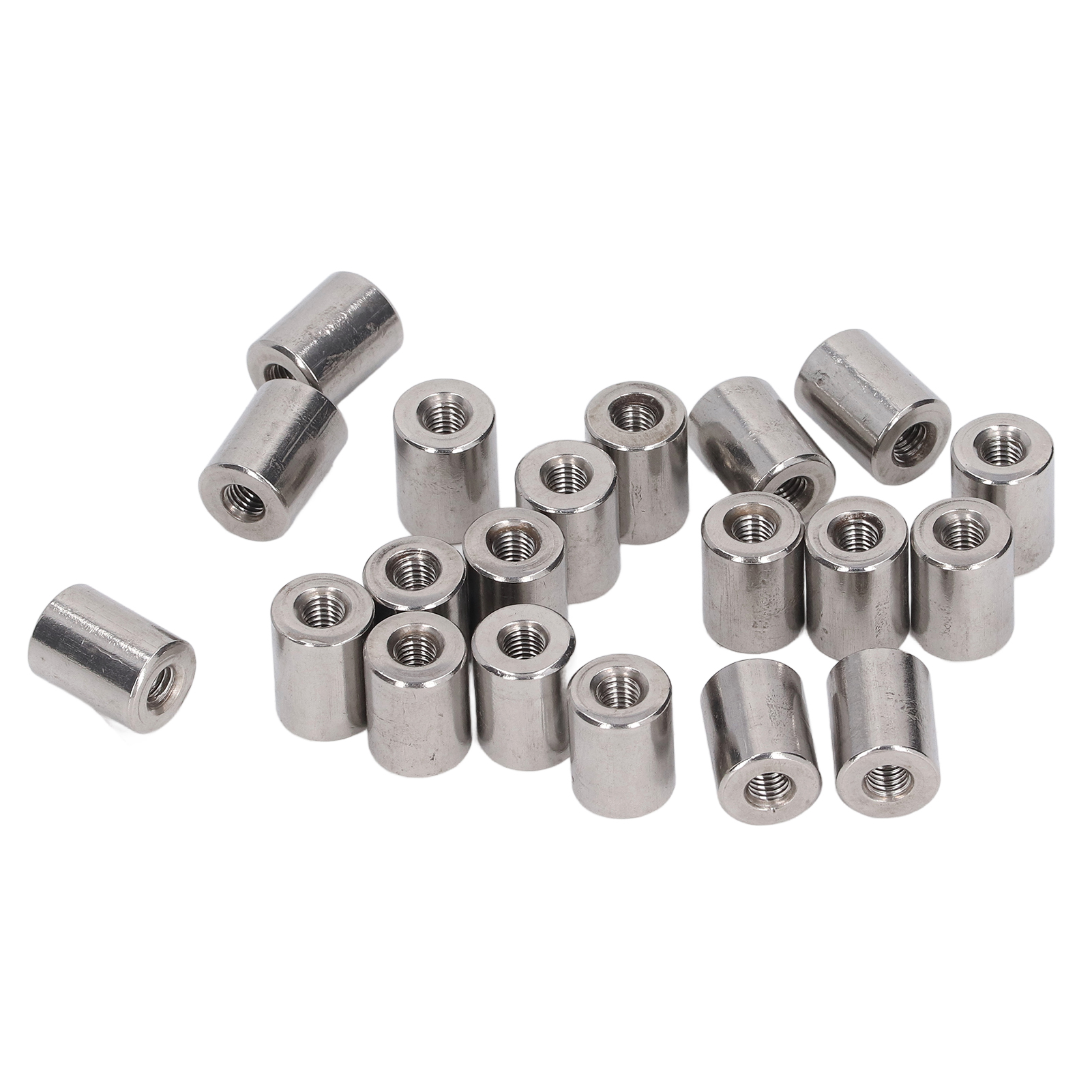 Runde Verbindungsmuttern M5x0,8, Innengewinde-stangenverbinder, 20er-packung, Edelstahl 304, 12 L16mm, Präzisionsschrauben