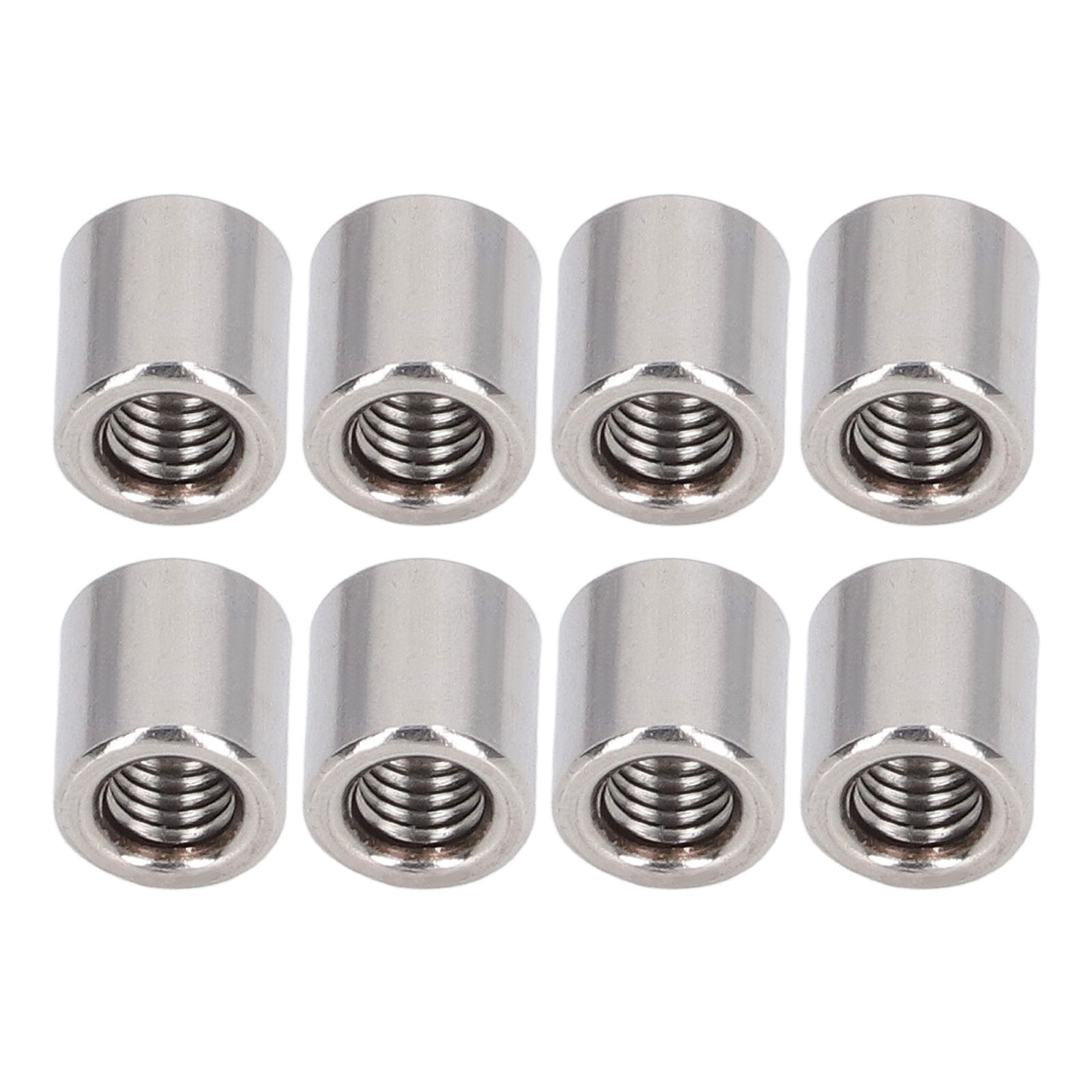 Runde M6x1,0 Edelstahl 304 Kupplungsmuttern, Innengewindestangenverbinder, Packung Mit 50 Stück, 10x11mm, Hochleistungsschrauben.