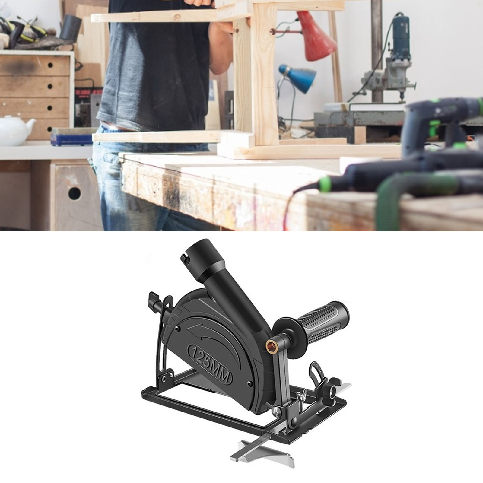 Winkelschleifer-schneidständer, Staubfreier Schleifständer, Multifunktionales Zubehör Für Holz Und Metall, 8. Generation Mit Führung
