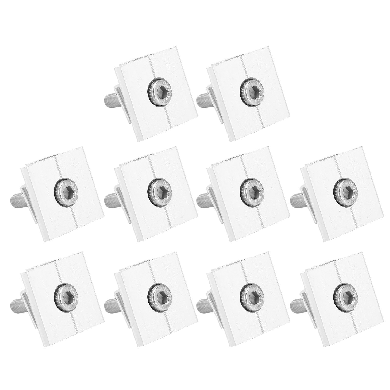 Set Mit 10 Wasserdichten Aluminium-zwischenklemmen Für Solarmodule, Montagehalterungen Für Photovoltaik-module, Montagezubehör