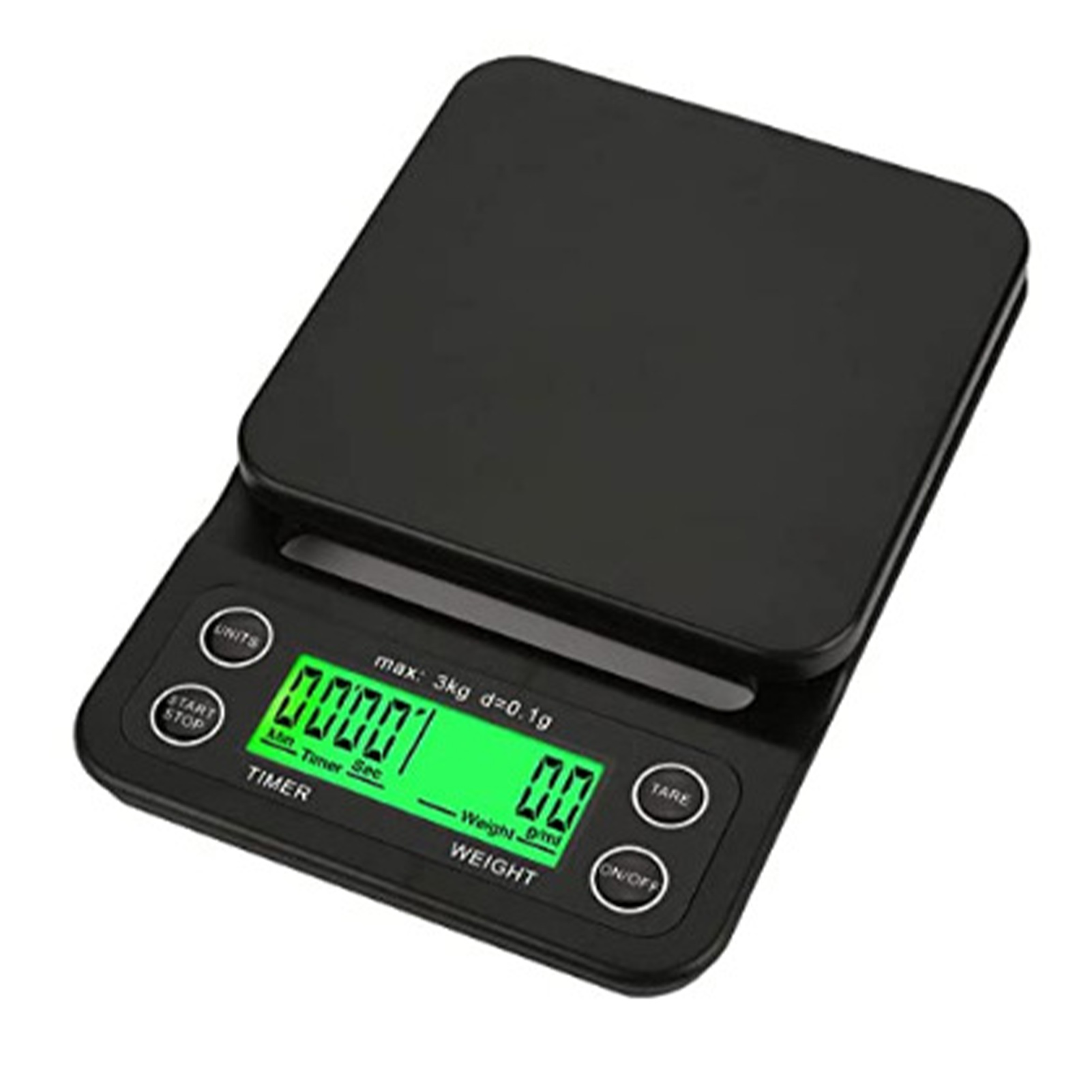 Küchenwaage (3 Kg), Genauigkeit 0,1 G, Digitalanzeige, Timer Für Speisen, Tee Und Kaffee