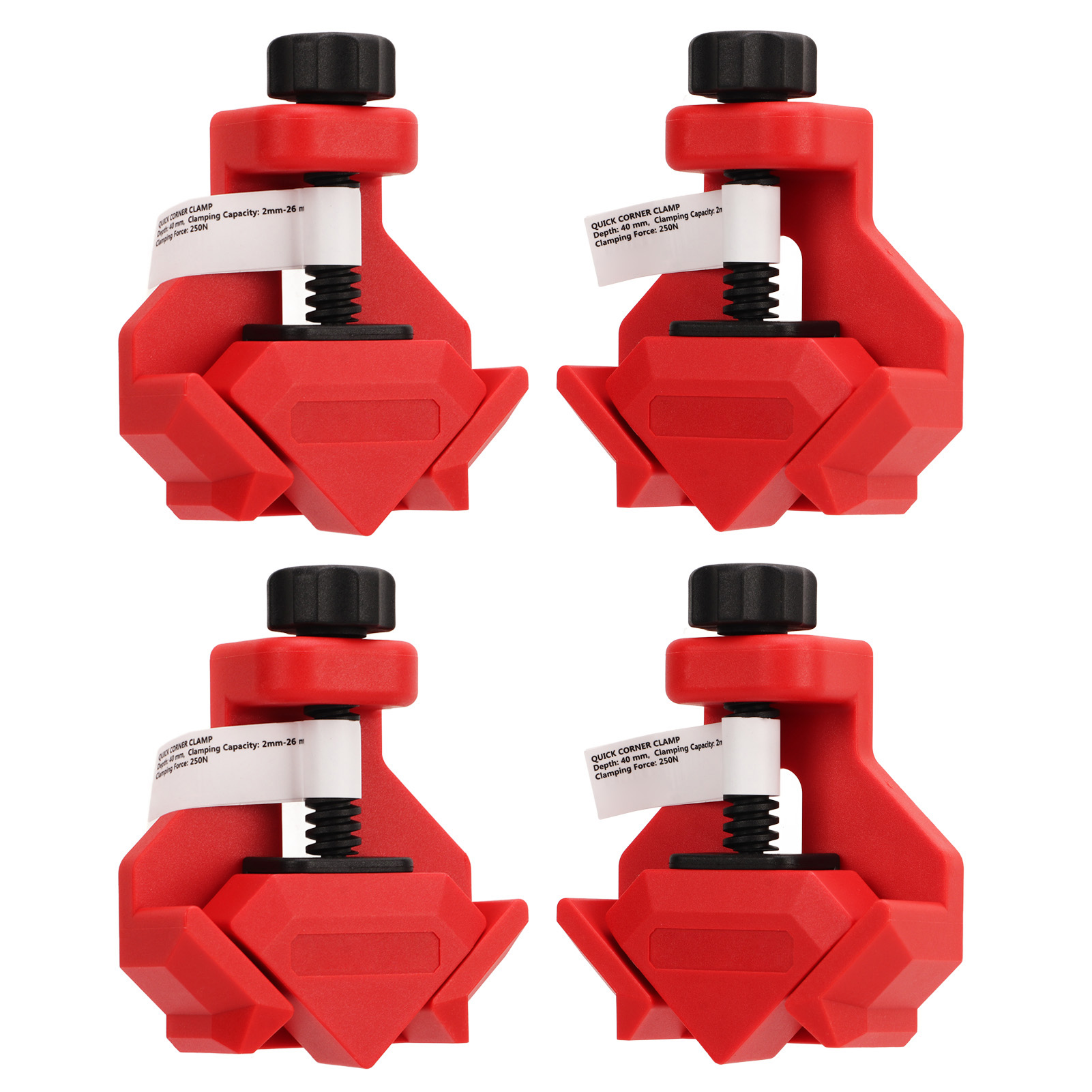 Set Mit 4 90°-winkelklemmen Mit Federmechanismus Für Heimwerkerarbeiten, Möbelbefestigungen, Holzpflege Und -reparatur