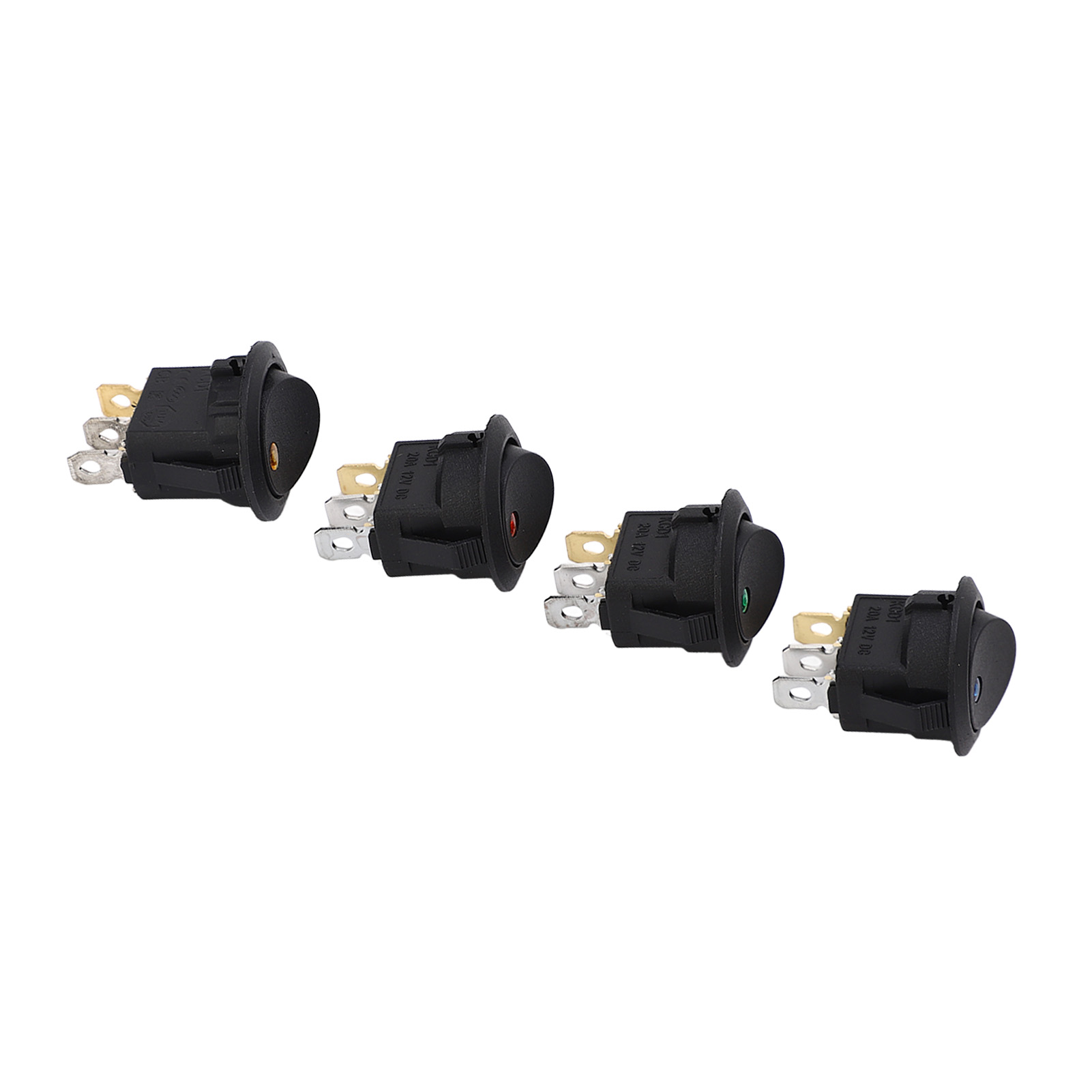12v Runder Led-wippschalter, 3-polig, 2-positionen, 20er-pack, Abs, Ein/aus Für Maschinen