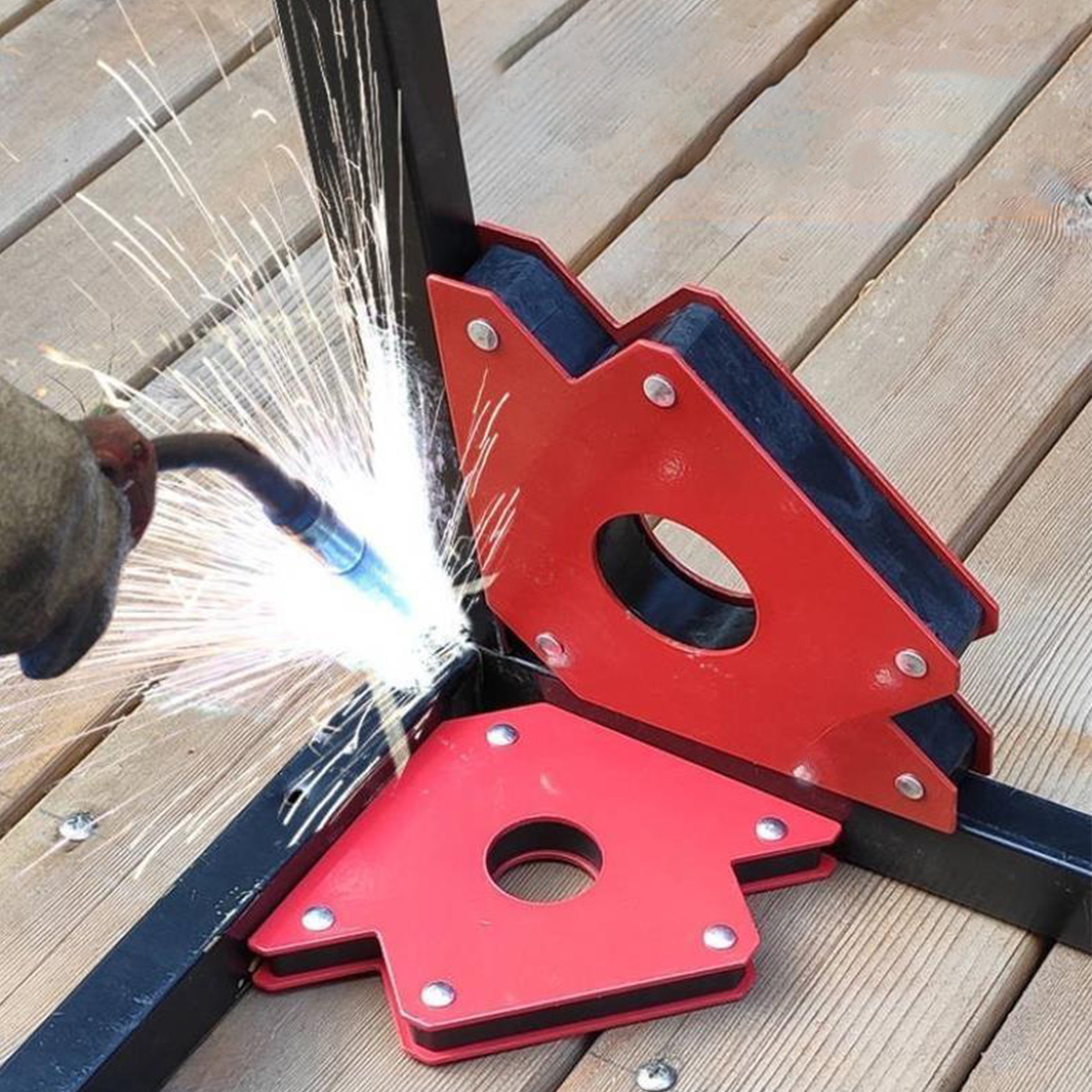 Set Mit 4 Magnetischen Schweißvorrichtungen, Starken Pfeilmagneten, Mehrwinkel-konstruktionswerkzeugen, 22,7 Kg, Größe M