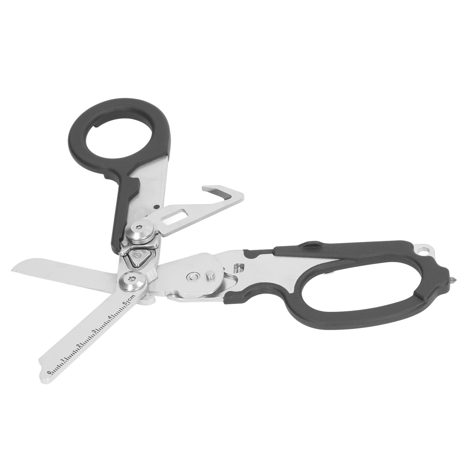 Klappbare Edelstahlschere, Windfeste Klinge, Gut Lesbare Skala, Verstellbarer Schraubenschlüssel, Outdoor-überlebenswerkzeug, Schwarz