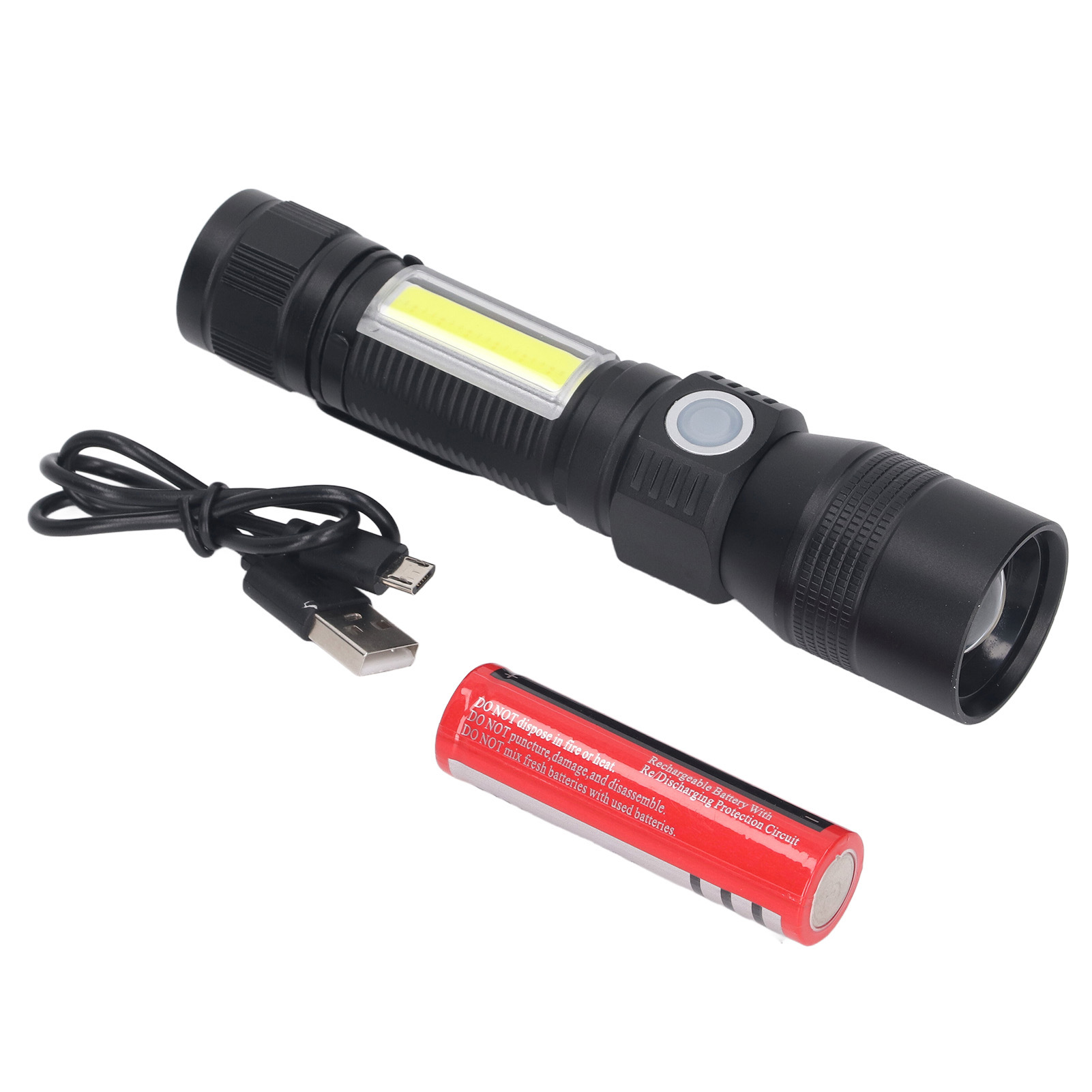 Wiederaufladbare Led-taschenlampe, Ultrahelle Cob-taschenlampe Mit Magnetfuß, Leistungsstarke Taschenbeleuchtung, Praktisches, Kompaktes Und Robustes Werkzeug.