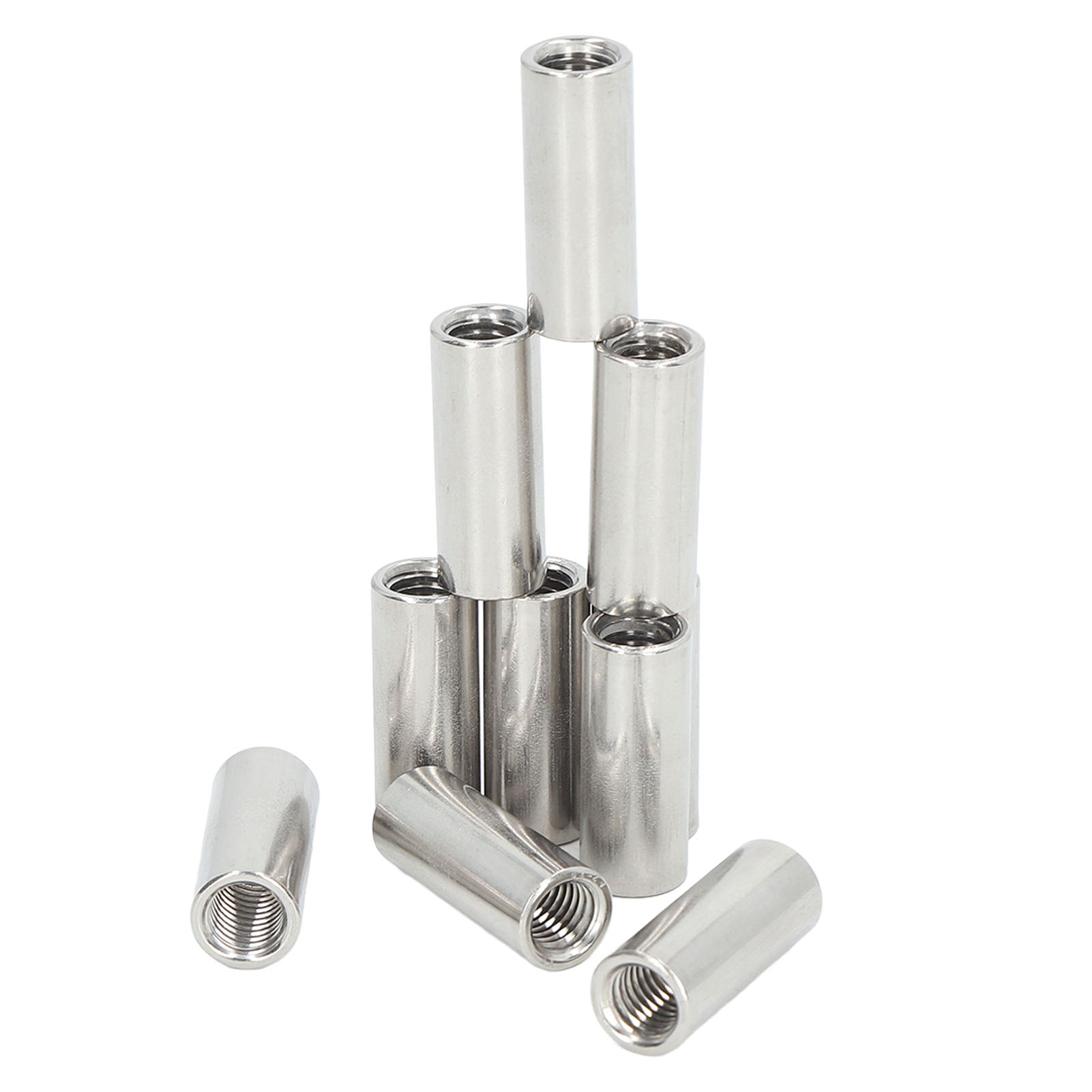Runde Verbindungsmuttern M10x1,5 L35mm, 10er-packung, Edelstahl, Innengewinde Für Gewindestangen, Hochbelastbare Gewindeverbinder