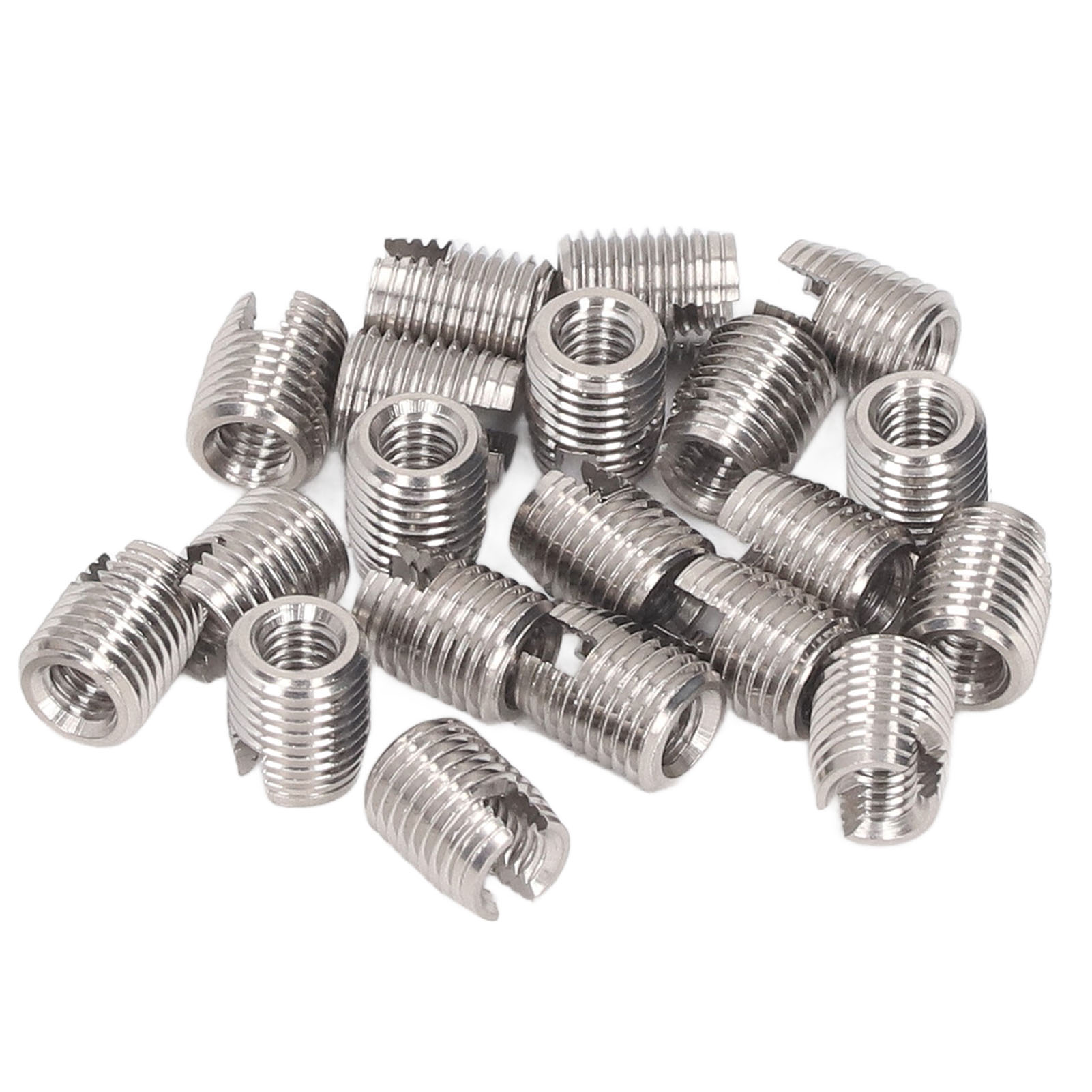Packung Mit 20 Selbstschneidenden Gewindeeinsätzen Aus Edelstahl 302, Schlitz, Innen-/außengewinde, Metallschrauben M3x0,5 M5x0,5 L6