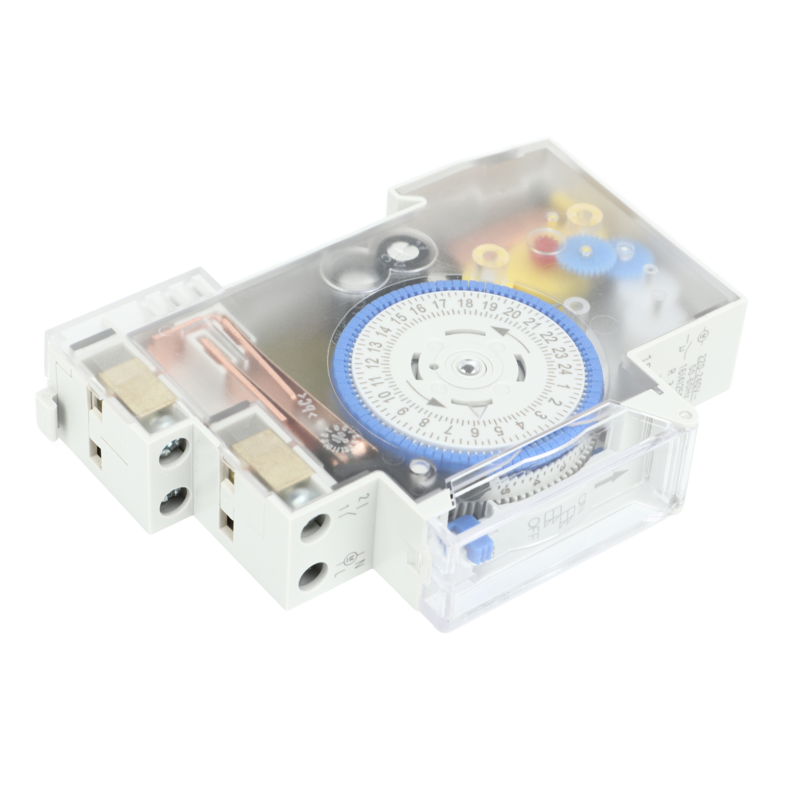 24-stunden-zeitschaltuhr Mit Transparentem Gehäuse, Zeitschalter Mit Batterie, 220–240 V Wechselstrom, Wandprogrammierer