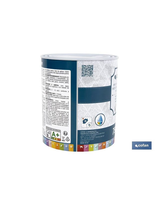 Kreidefarbe, Kreidefarbe, weiße Baumwolle, 750 ml
