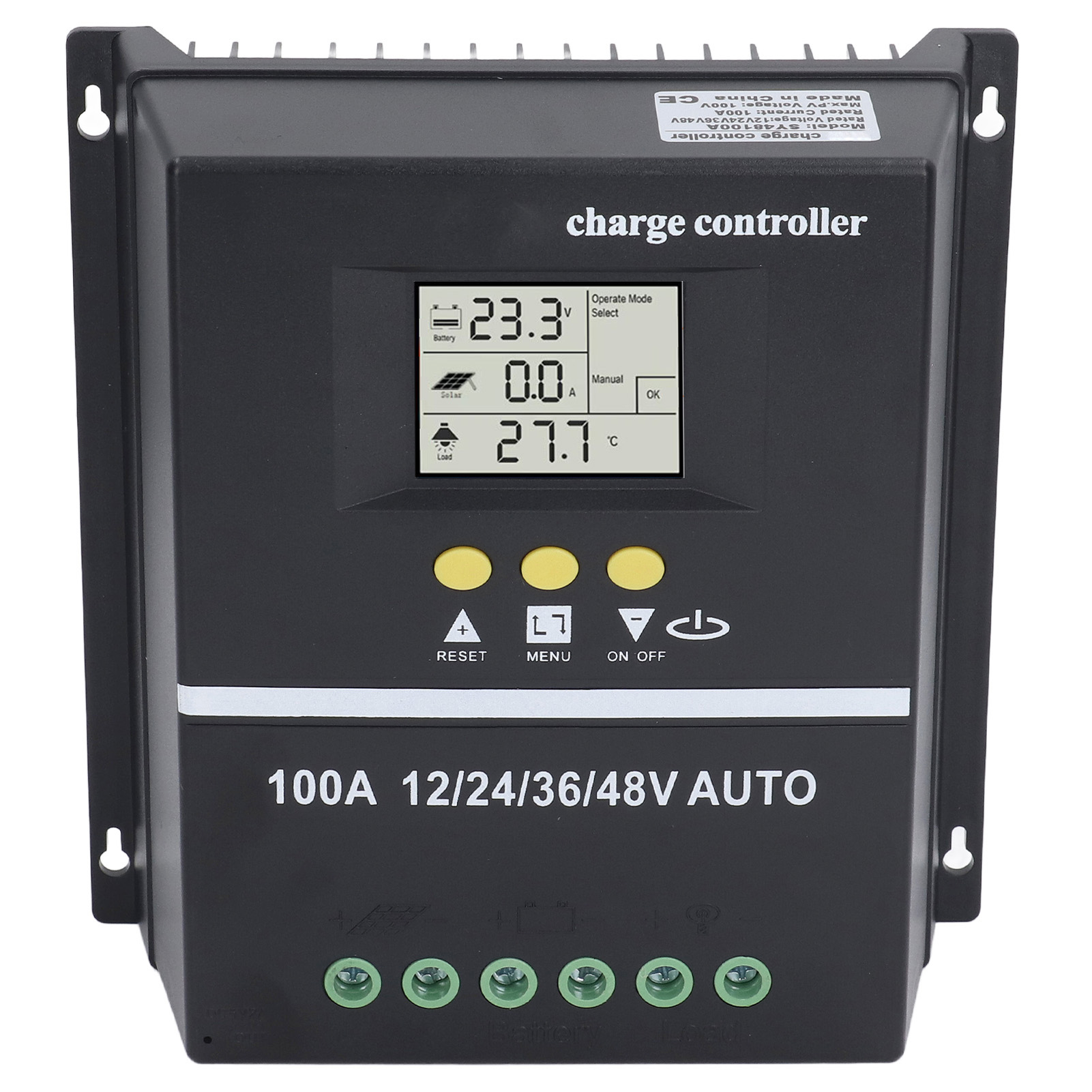 Dual-usb-port-mppt-solarladeregler, Adaptiver 12v/24v/36v/48v-solarpanelregler, Hintergrundbeleuchtetes Lcd-display, Robustes Gehäuse.