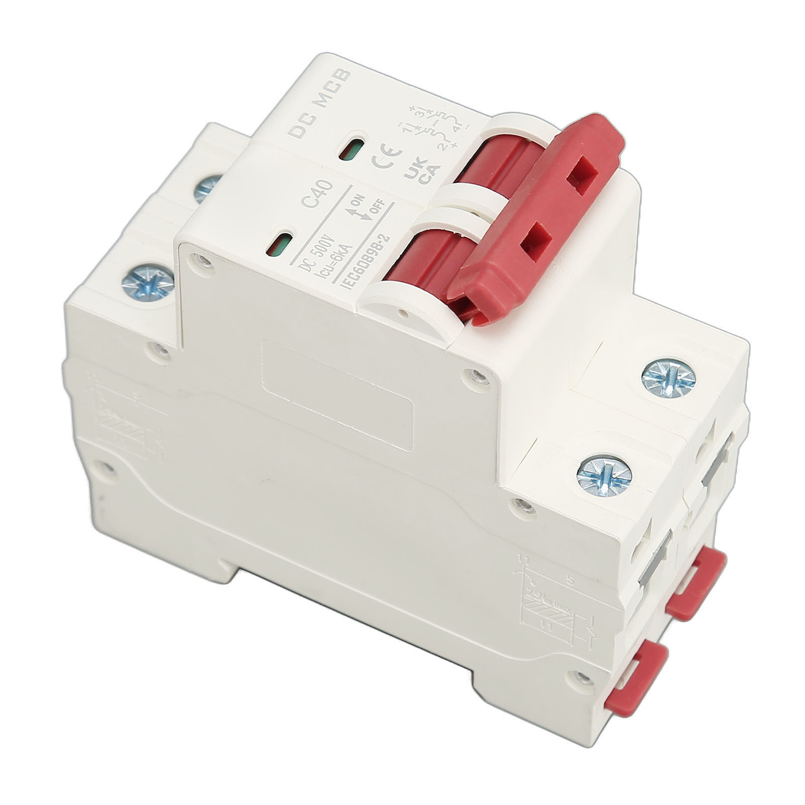Miniatur-leistungsschalter 40a 500v 2p Mit Hoher Empfindlichkeit Für Photovoltaik-solaranlagen, Gleichstromkreisschutz, Automatischer 2-modul-schalter.