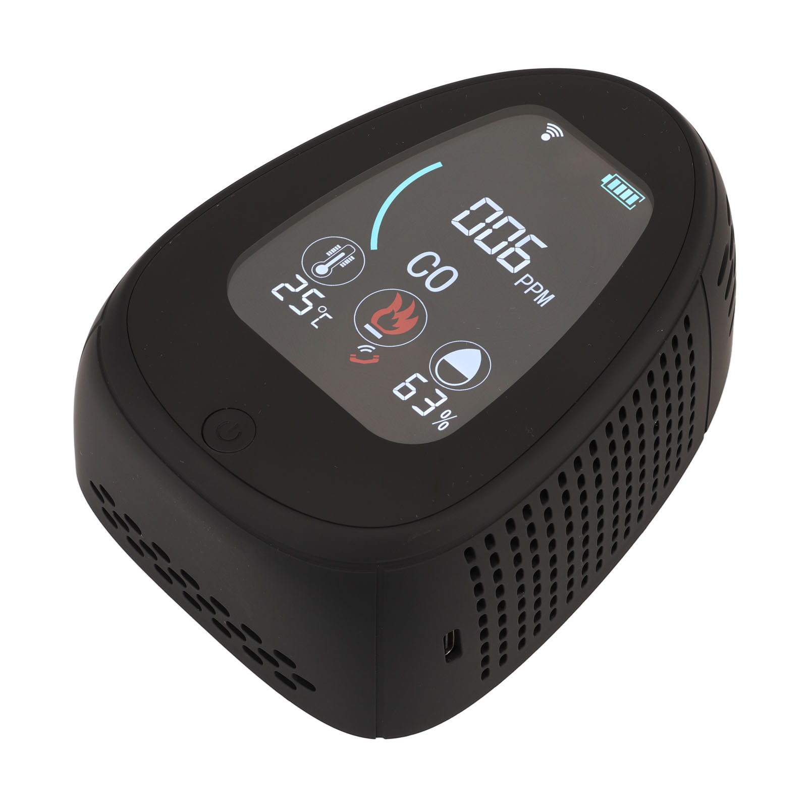 5-in-1-raumluftqualitätsmonitor, Feuchtigkeits- Und Temperatursensor, Lcd-bildschirm, 5-v-umgebungsdetektor, Schwarz, Messgerät Für Zuhause