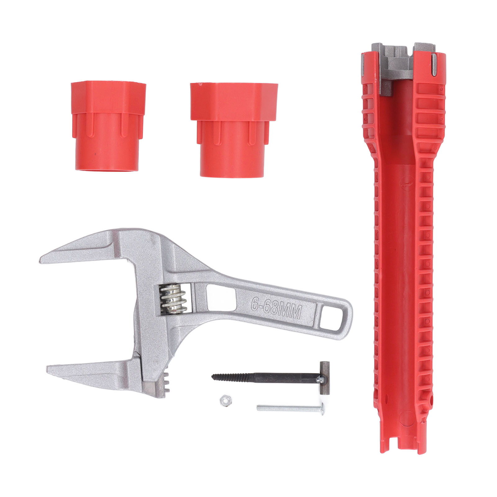 8-in-1 Multifunktionsschlüssel Für Die Installation Von Wasserhähnen Und Waschbecken, Universelles Sanitärwerkzeug Für Toiletten- Und Küchenreparaturen, Robustes Sanitärarmaturen-set.
