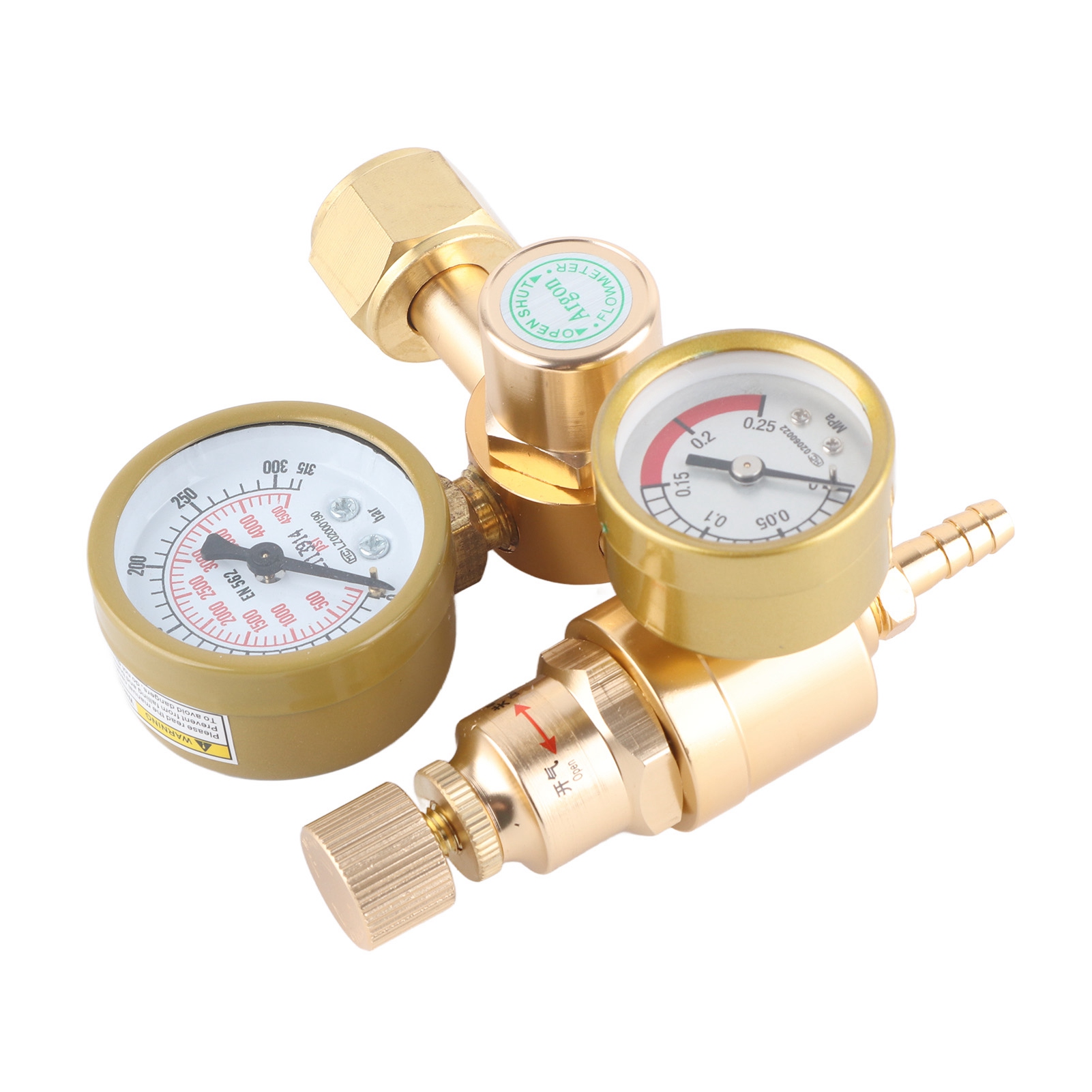 Argon-co2-regler 0–4500 Psi, Cga580 15/16-zoll-innengewinde-einlass, 1/4-zoll-auslass, Messing, Manometer Für Wig- Und Mig-schweißen