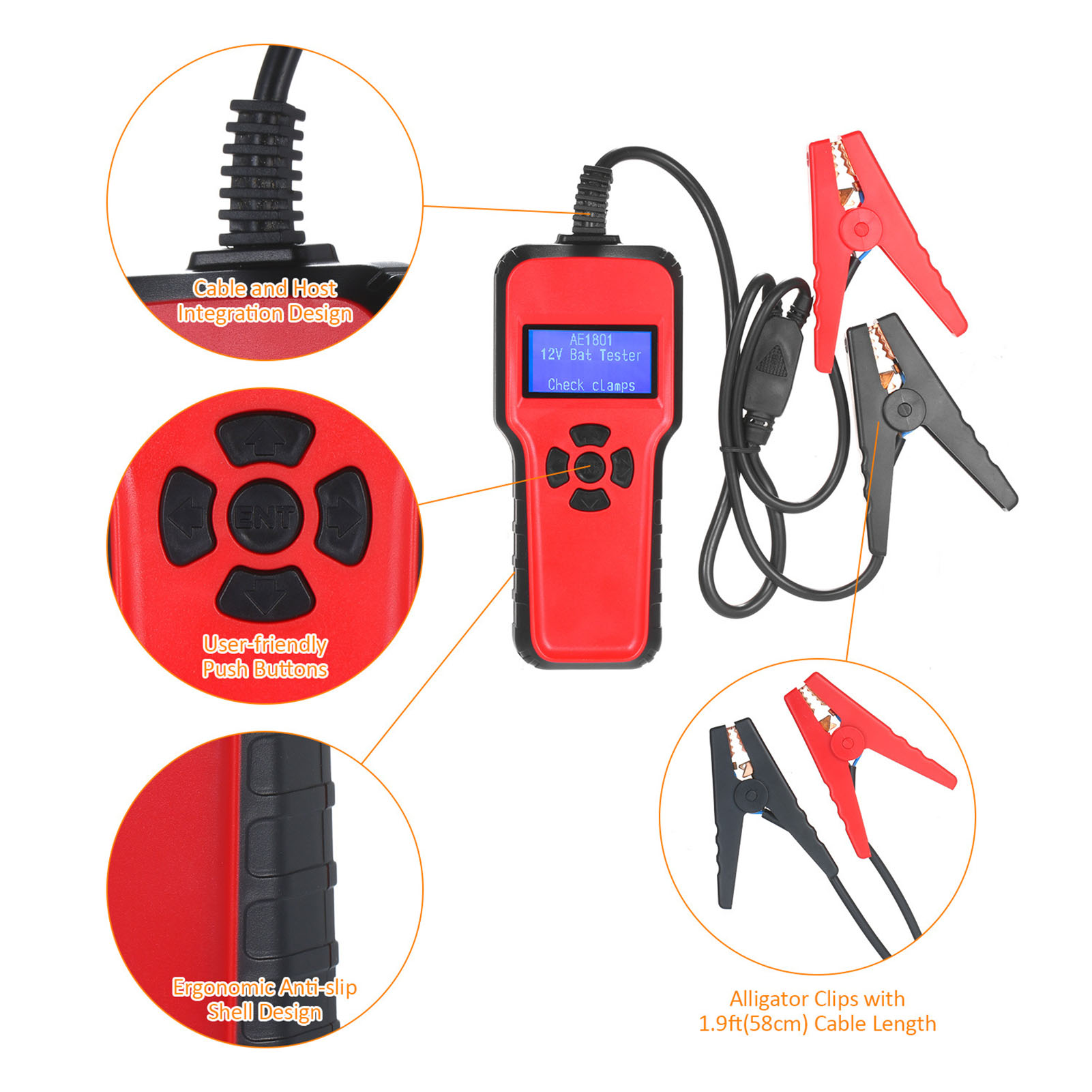 12v-batterietester Für Auto, Lkw, Boot Und Schifffahrt, Digitaler Kfz-lichtmaschinen- Und Ladeanalysator Mit Batteriediagnose.