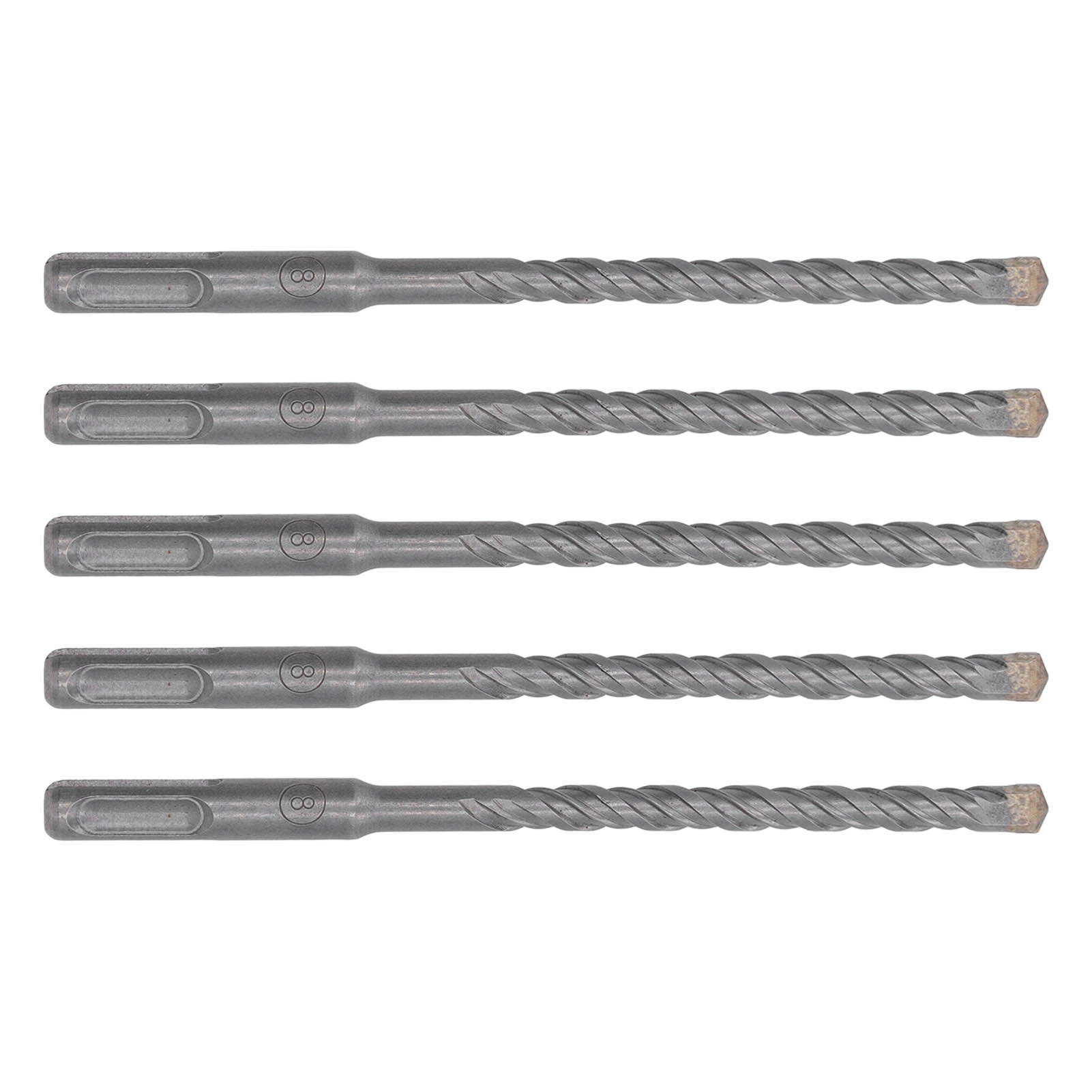 Set Mit 5 Sds 160mm Meißelbohrern, Selbstzentrierende Hartmetallspitze, 2 Schneiden, Schlagbohrer Für Ziegel, Stein, Beton, Ø 8mm.