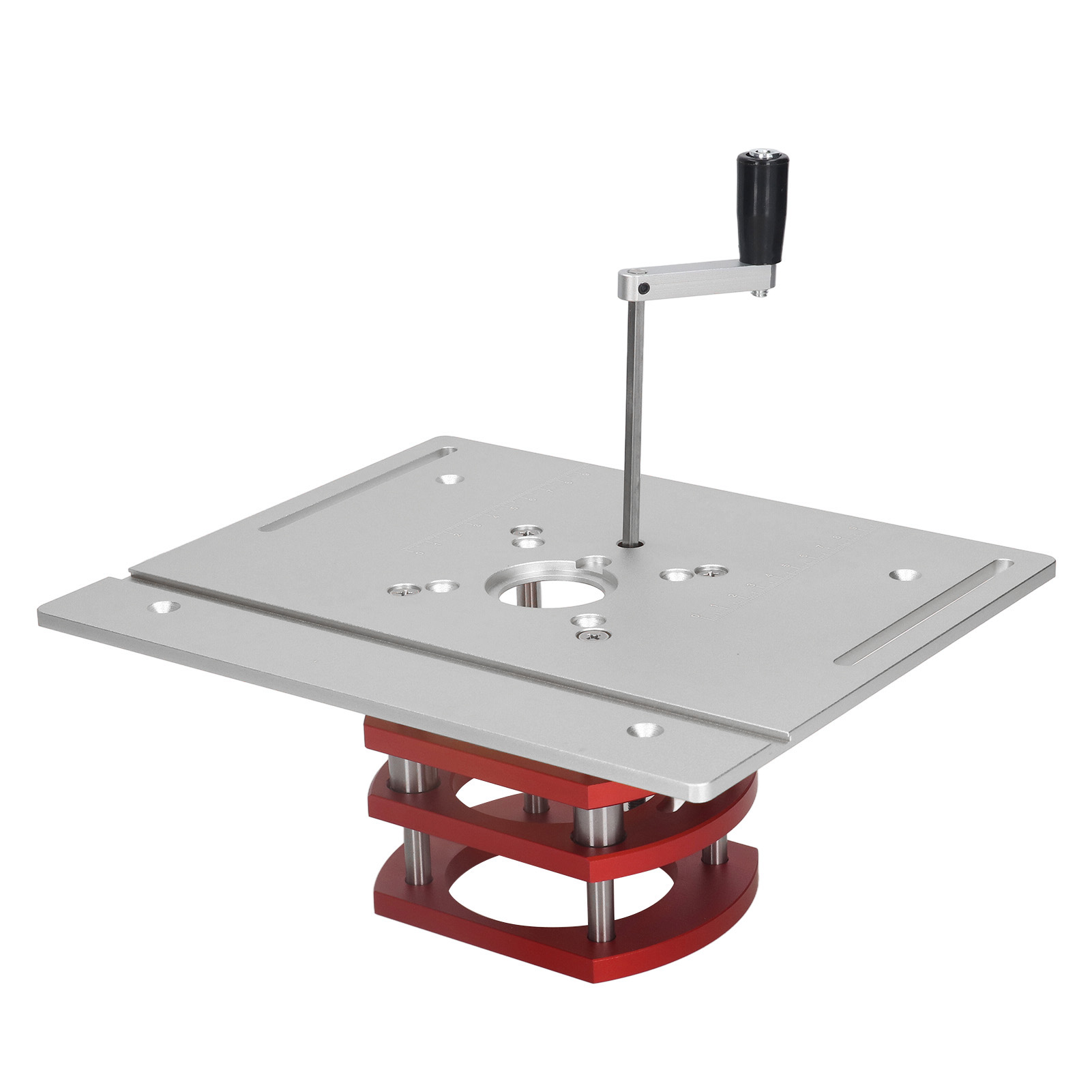 Manuelle Hebevorrichtung Für Frästisch, Hebesystem-set Für Spindelfräse, Silberne Aluminium-einsatz-grundplatte Für Arbeitstisch