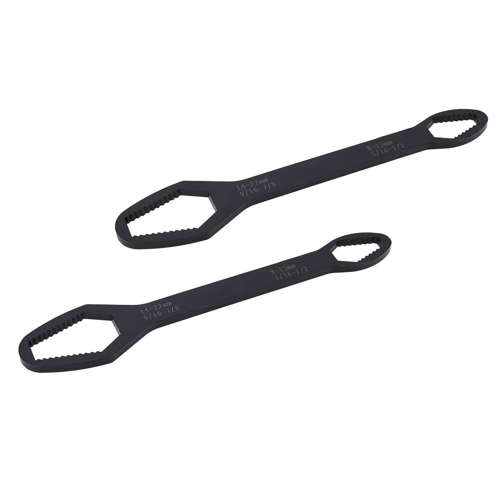Doppelmaulschlüssel 8–22 Mm, 2er-set Selbstsichernde Multifunktions-handwerkzeuge, Heimwerker-reparatur, Elektrophoretisch Schwarz