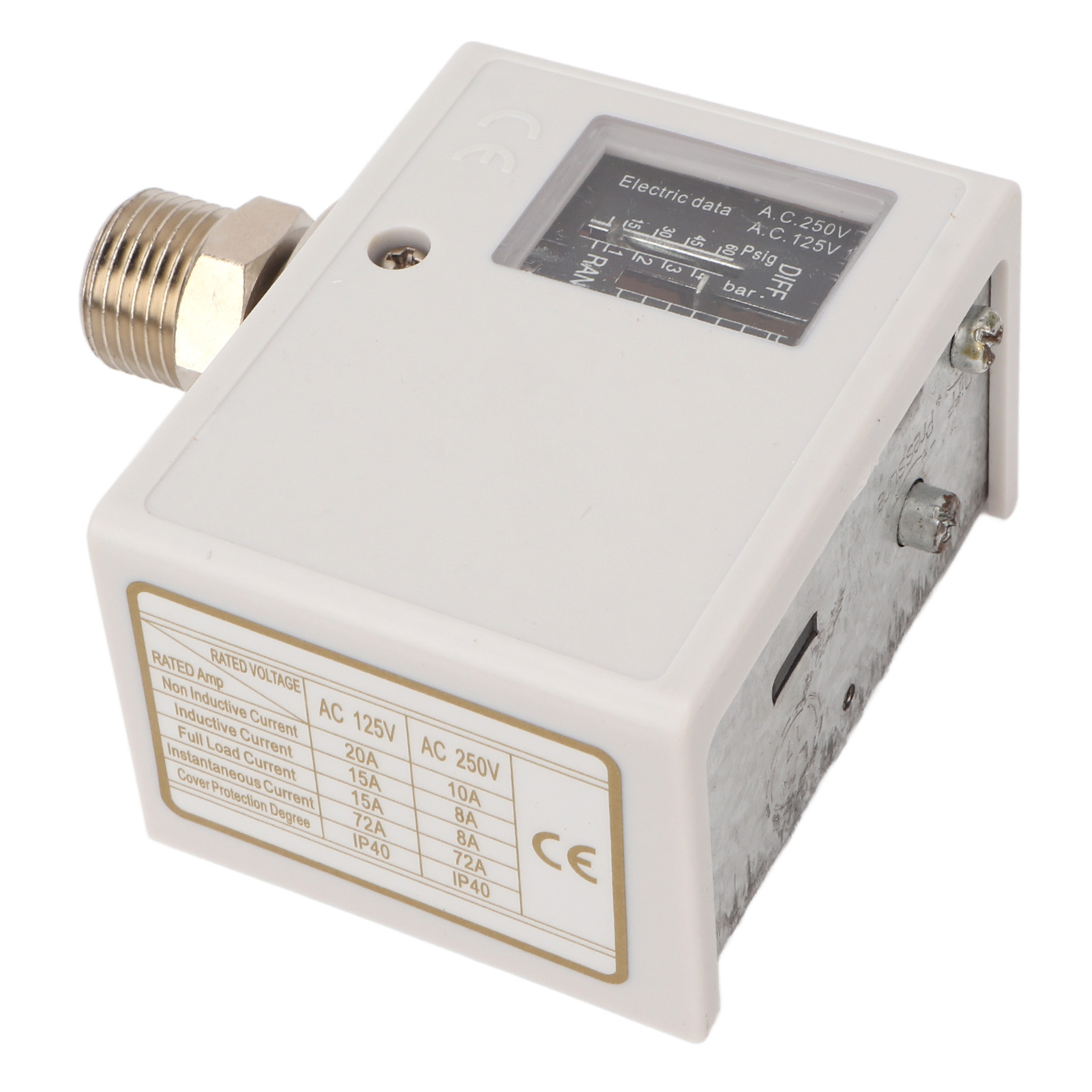 Druckschalter Für Luftkompressor, Messingkern, Feingewinde, Brunnenpumpe, Boiler, Kaltwäscher, Ac 125 V/250 V, G1/2-anschluss