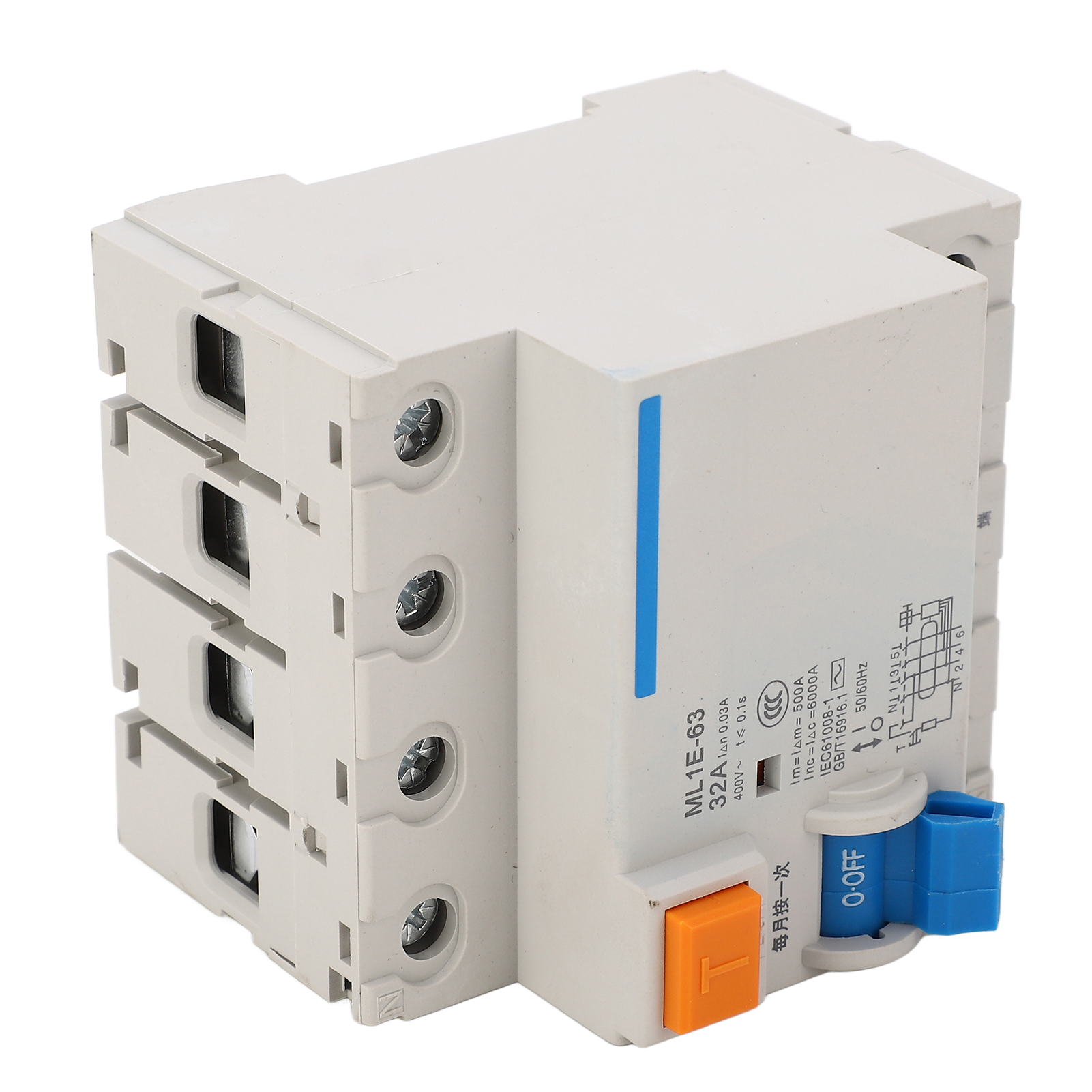 Berm 3p+n 32a 400v Fehlerstromschutzschalter Mit Überstrom- Und Fehlerstromschutz, Modularer Automatischer Schalter Für Schalttafeln