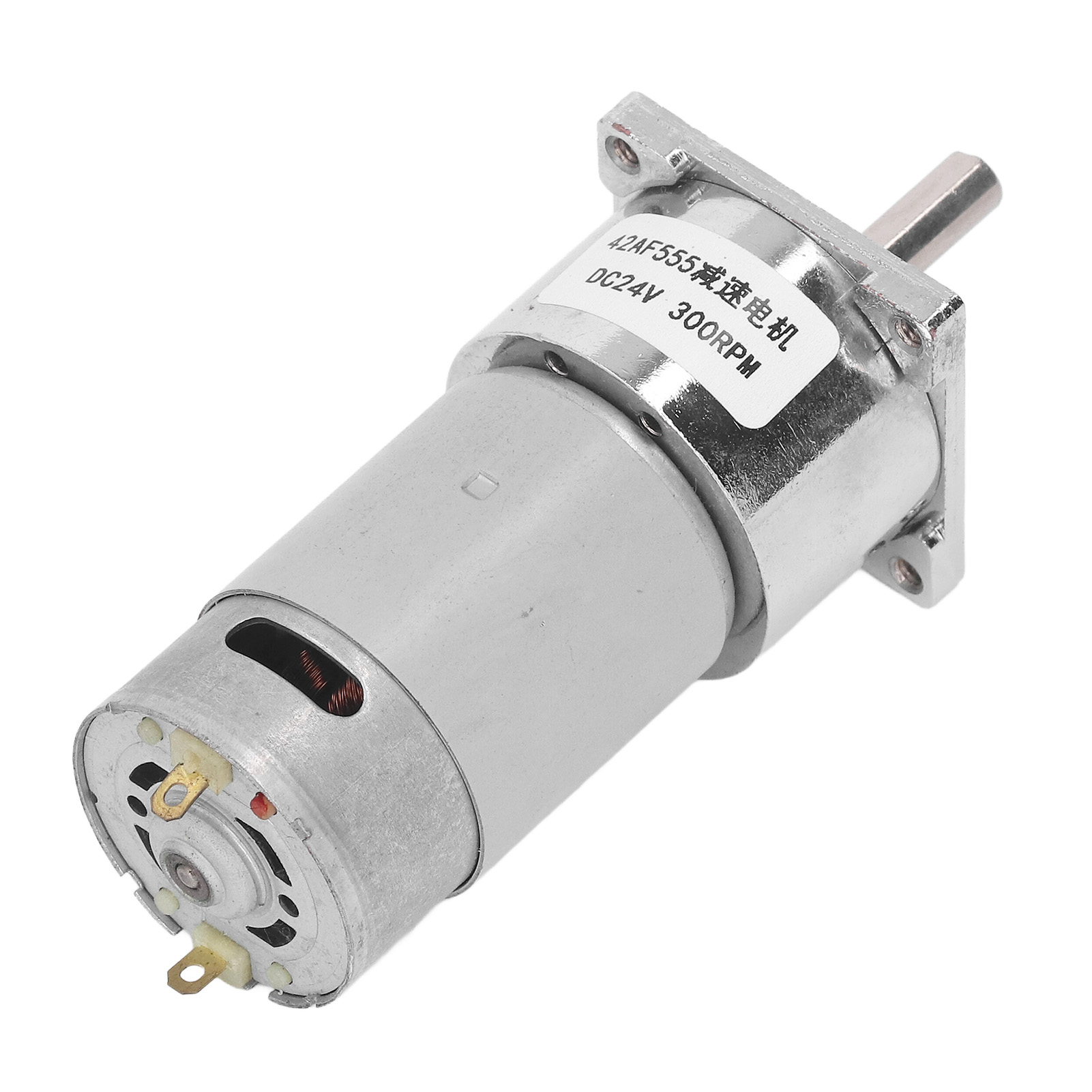 24-v-gleichstrom-getriebemotor Mit Selbsthemmendem Schneckengetriebe, Zentraler Welle, Rechts-/linkslauf, Modell 42f555, 300 U/min, Drehzahlminderer