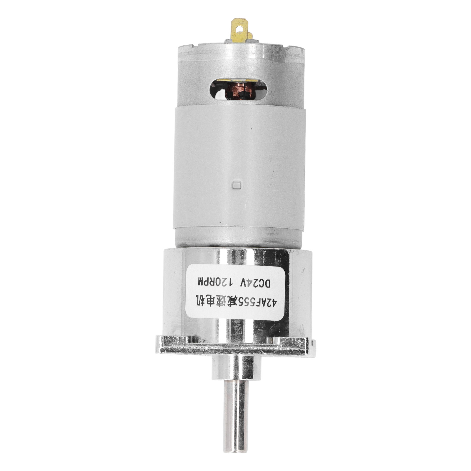 24-v-gleichstrom-getriebemotor Mit Selbsthemmung, Schneckengetriebe Mit Zentraler Welle, Drehrichtung: Im Uhrzeigersinn/gegen Den Uhrzeigersinn, 42f555, 120 U/min