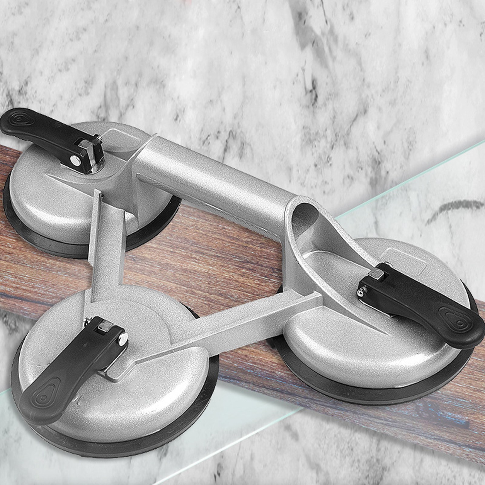 3-teiliges Set: Rutschfeste Glassaugklemme Für Fliesen, Aluminium-handheber, Bodenheber