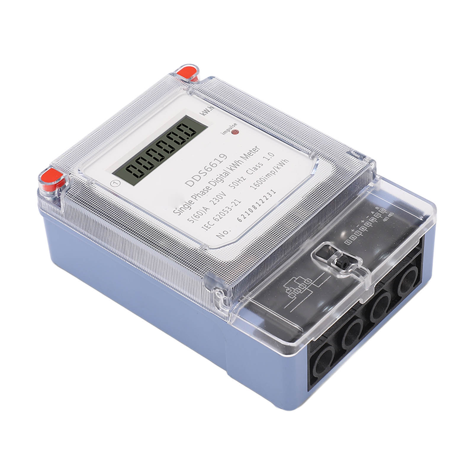 Stromzähler Für Den Hausgebrauch Mit Lcd-anzeige, Wattmeter, Wandmontage, Einphasig, 2-adrig, 230 V Ac