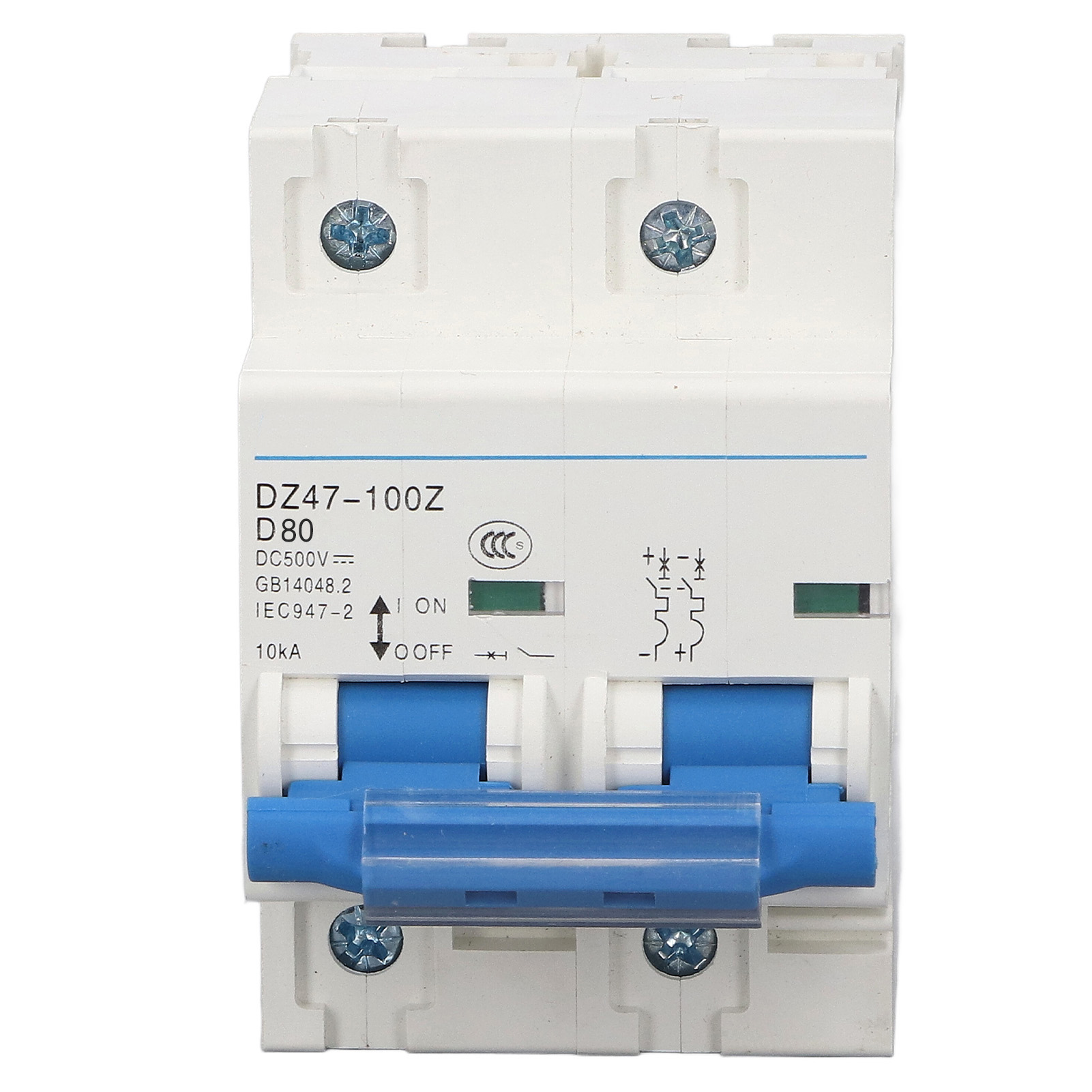 Miniatur-gleichstrom-leistungsschalter 80a 500v, 10ka Abschaltvermögen, 36mm Din-schiene, Überlast- Und Kurzschlussschutz, 2p Automatischer Schalter.