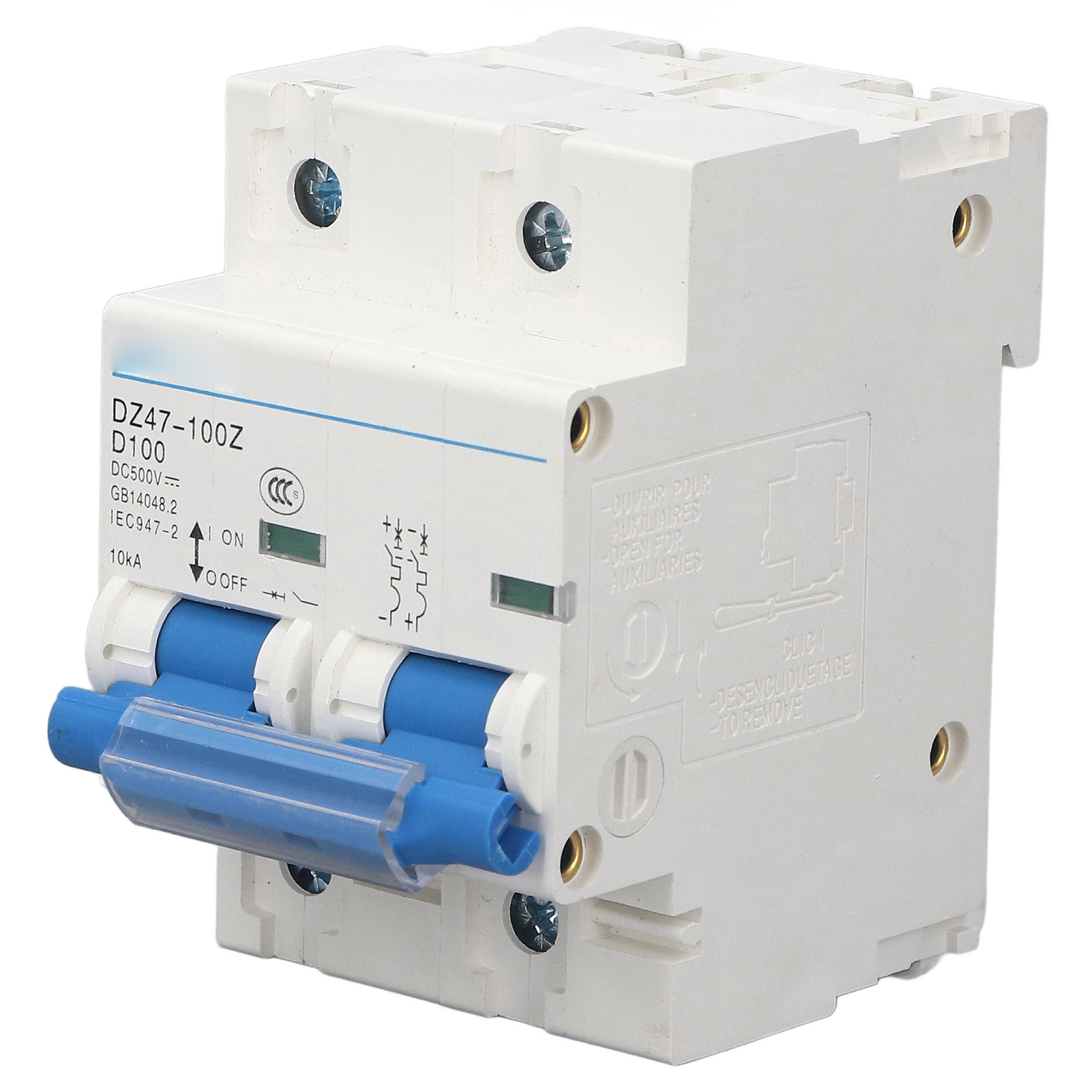 Dc 500v 100a 10ka Abschaltvermögen 36mm Din-schienen-überlastschutz-miniatur-leistungsschalter