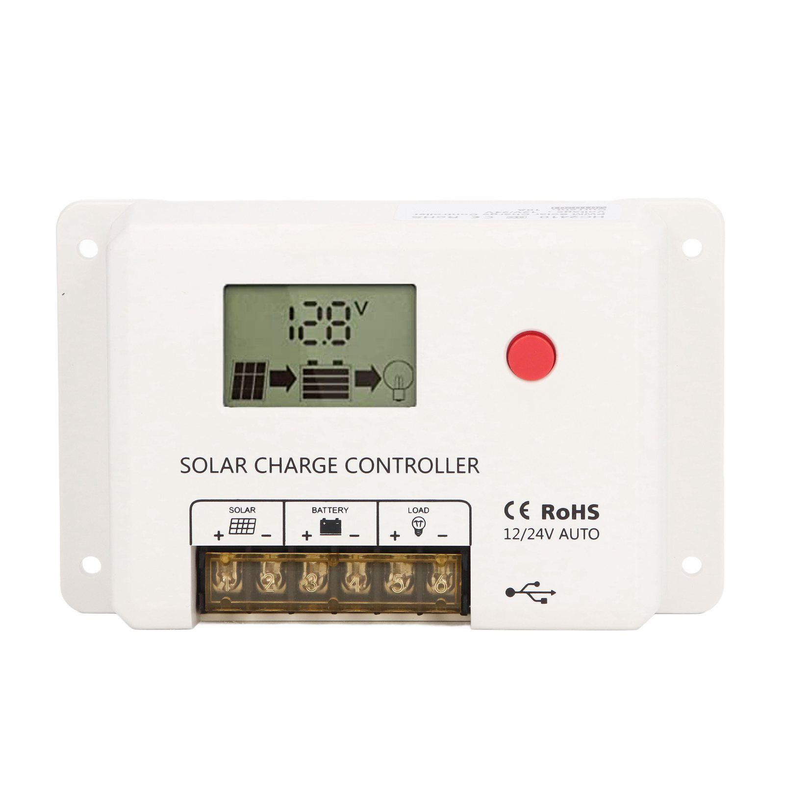 10a 12v/24v Pwm-solarladeregler, 32-bit-hochgeschwindigkeits-steuerchip, Lcd-bildschirm, Ip32 Wasserdichter Solarmodulregler