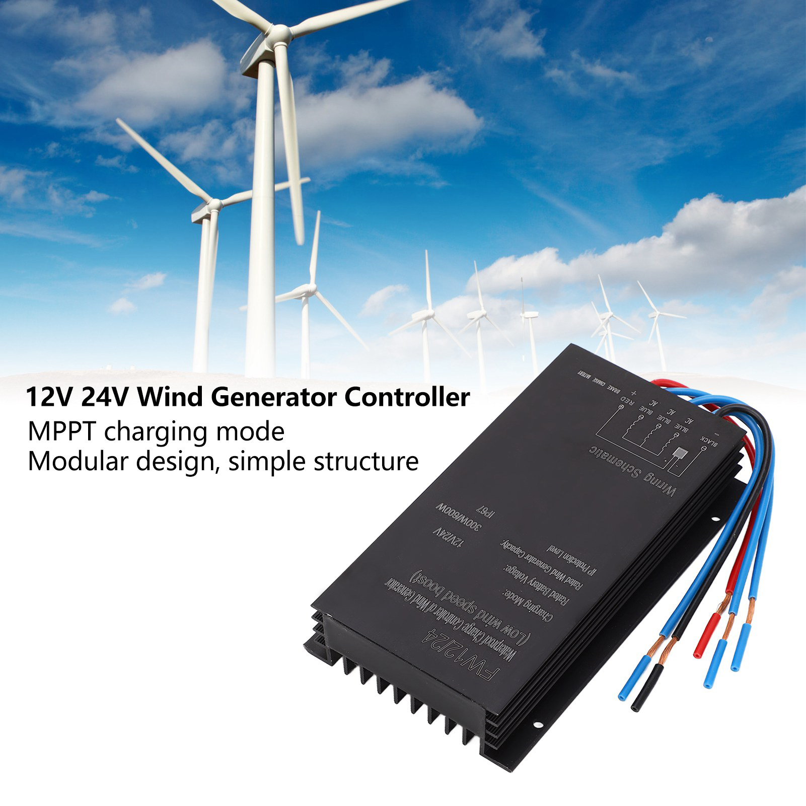 12v/24v Ip67 Wasserdichter Mppt-windkraft-laderegler, Windgenerator-controller Für Batterie-, Solar- Und Windkraftanlagen, Robustes Außengehäuse