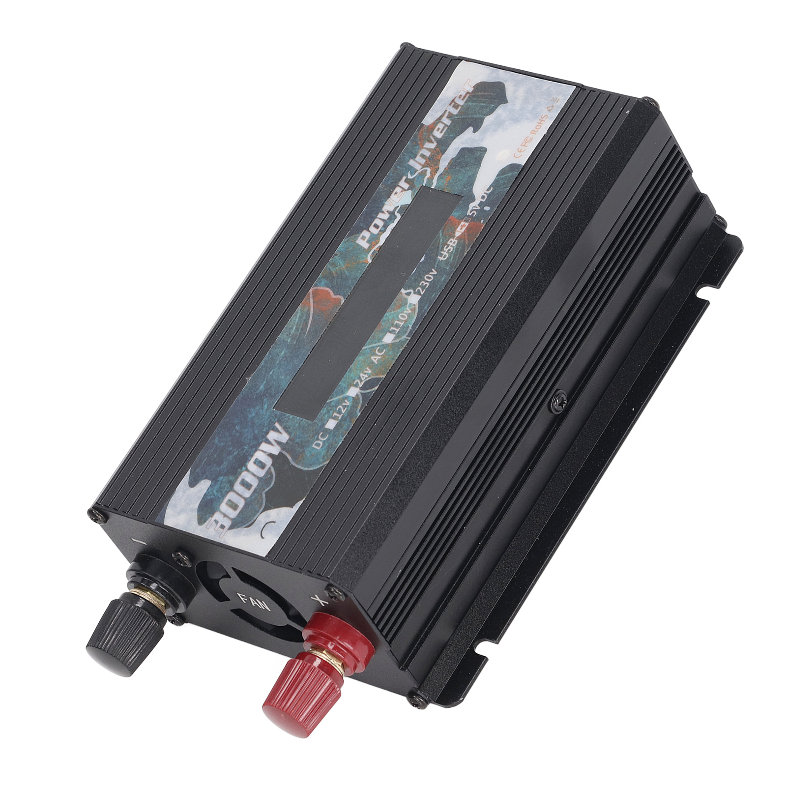 12v Auf 220v 3000w Modifizierter Sinus-wechselrichter, 2,0a Usb-anschluss, Lcd-bildschirm, Eingebauter Lüfter, Schwarz Fürs Auto