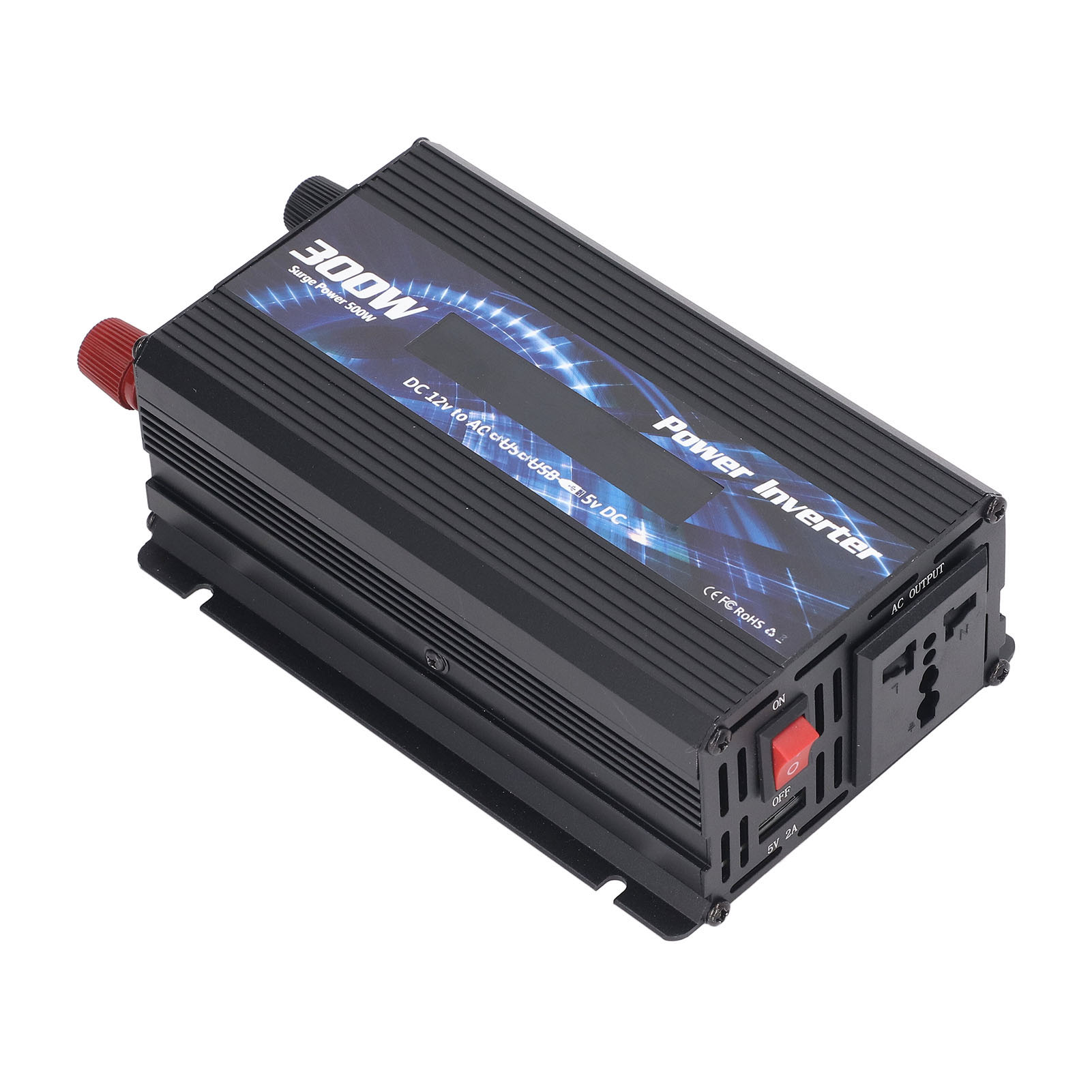 300-w-kfz-wechselrichter, Modifizierter Sinus-wechselrichter, 12 V Auf 110 V, 2 Usb-anschlüsse (2,0 A), Lcd-display, Lüfter, Schwarz