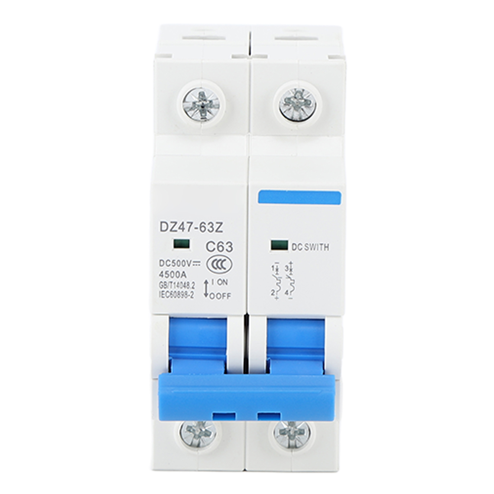 Miniatur-din-schienen-2p-photovoltaik-gleichstrom-leistungsschalter, 63 A 500 V Solar-trennschalter, Stromkreisisolator Für Solarmodule