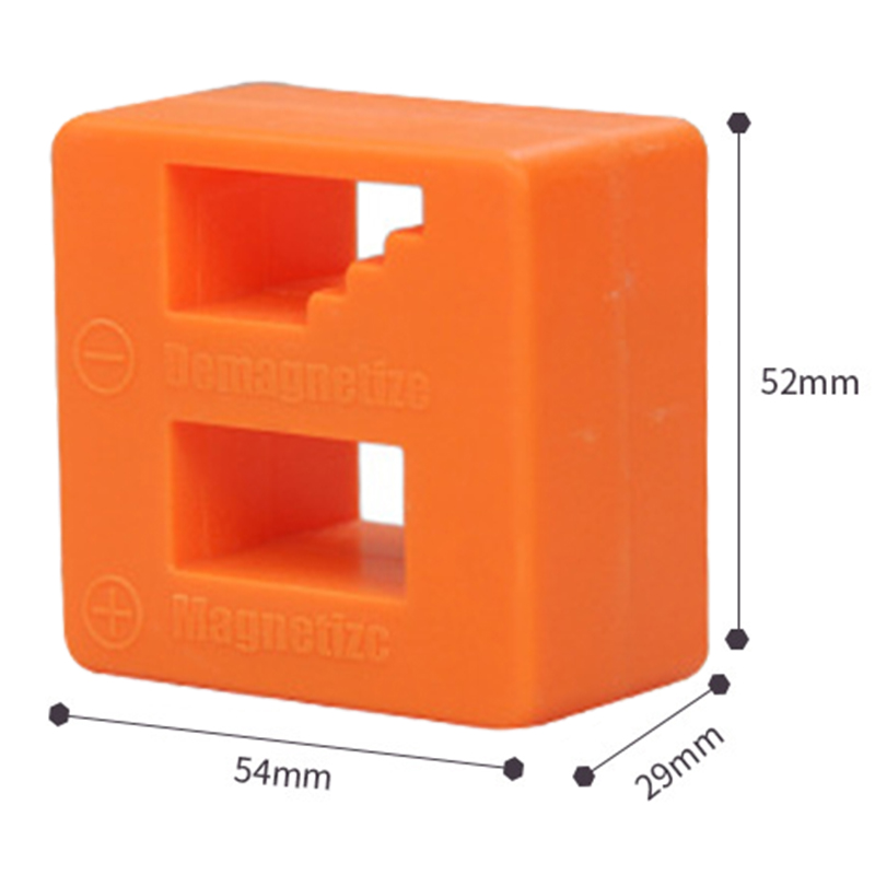 2-in-1 Magnetisierungs-/entmagnetisierungsblock, Magnetisierungswerkzeug Für Schraubendreherbits Und Metallteile, Zubehör, Orange