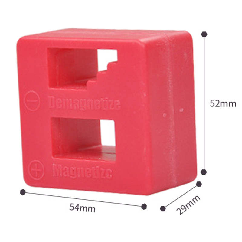 2-in-1 Entmagnetisierungs-magnetblock, Magnetisierungswerkzeug Für Schraubendreherbits Und Metallteile, Rotes Zubehör