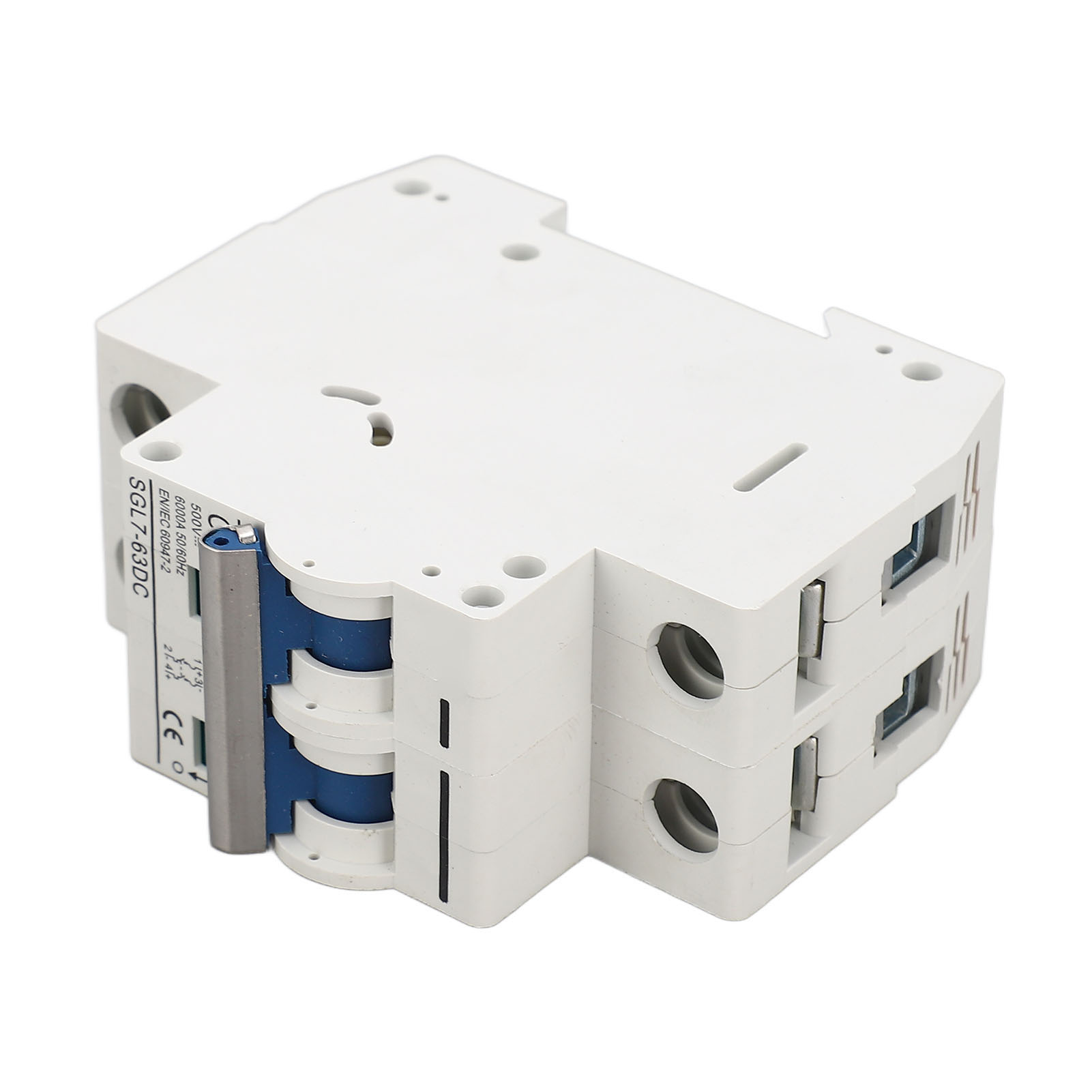 Miniatur-gleichstrom-leistungsschalter 2p 63a 500v, Kurzschluss- Und Überlastschutz, 35mm Din-schienenmontage, Photovoltaik-schalter Für Solarmodule.