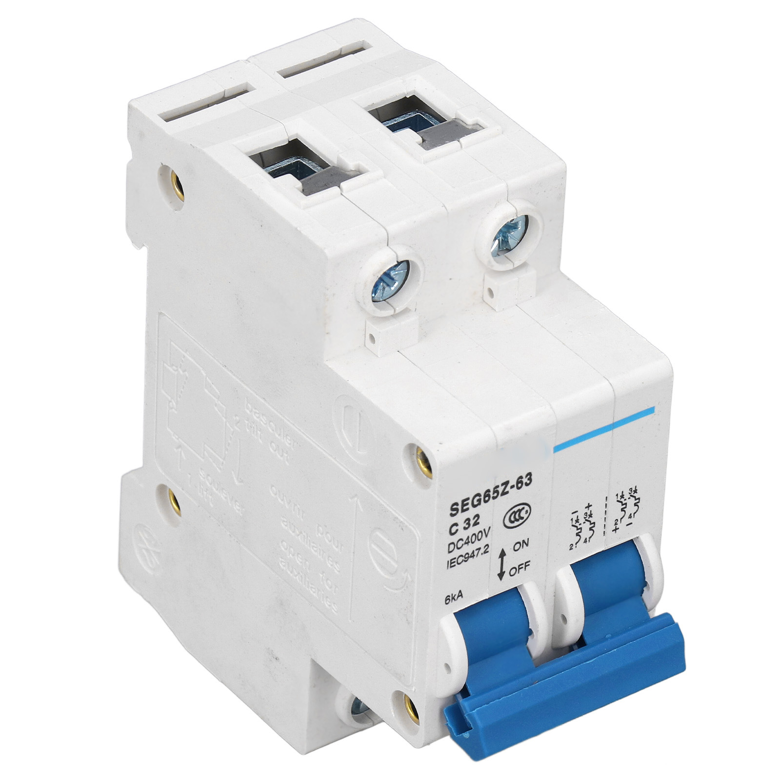 Miniatur-leistungsschalter 2p 6ka 400v 32a C32, Pneumatischer Schalter Für Photovoltaik-solarmodule Und Netzsysteme