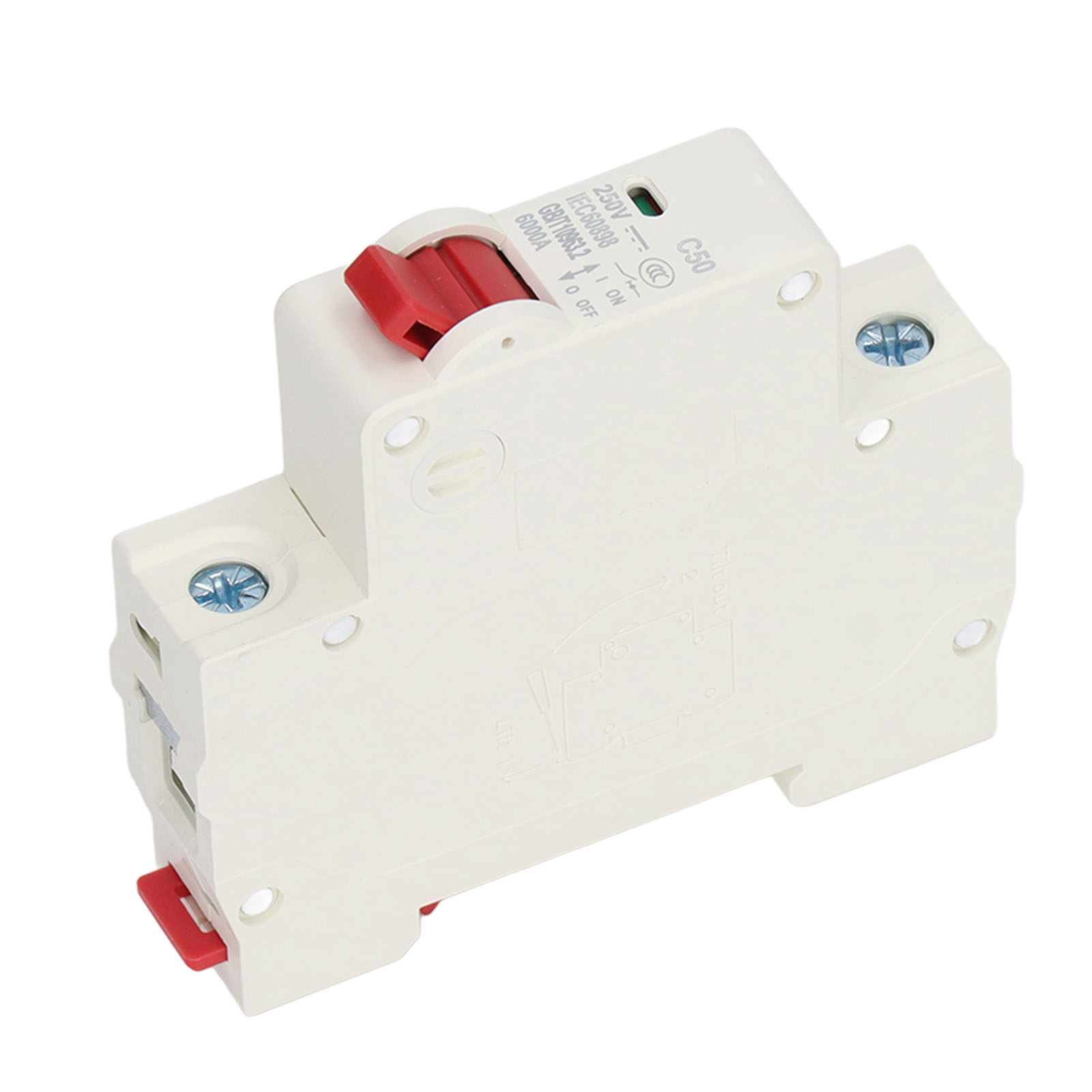Miniatur-dc-1p-50a-leistungsschalter, Photovoltaik-solar-isolator, Din-schiene, Dc250v, Abschaltvermögen 6000a, Dz47-63z C50, Pv-systemschutz.
