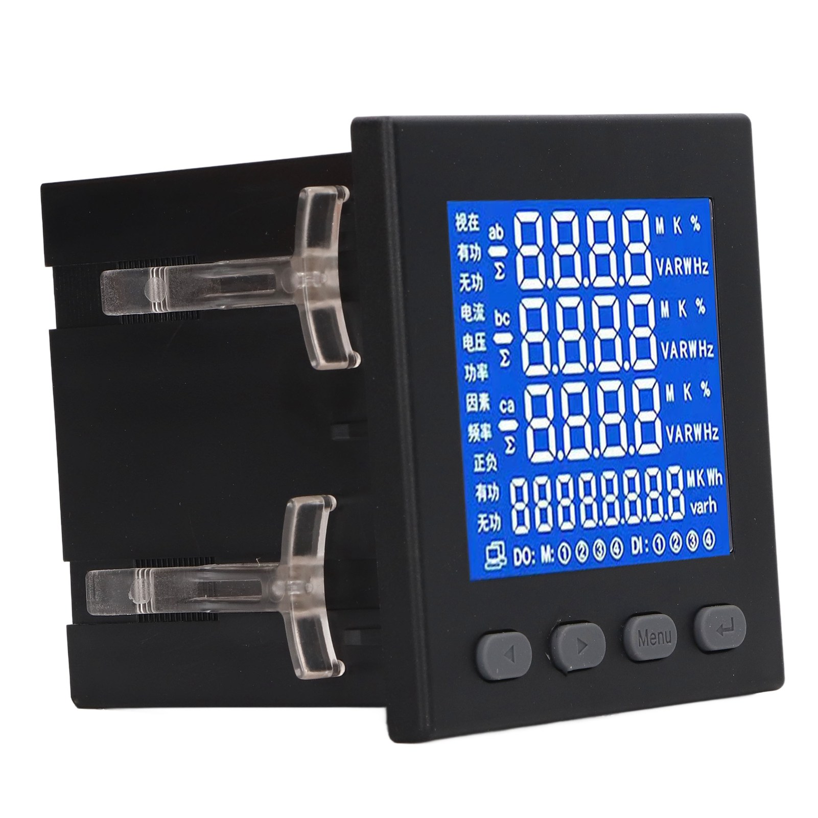 Dreiphasen-3-leiter-220v-wechselstromzähler, Multifunktions-lcd-anzeige, Schwarzes Feuerfestes Gehäuse, Genaue Energiemessung.