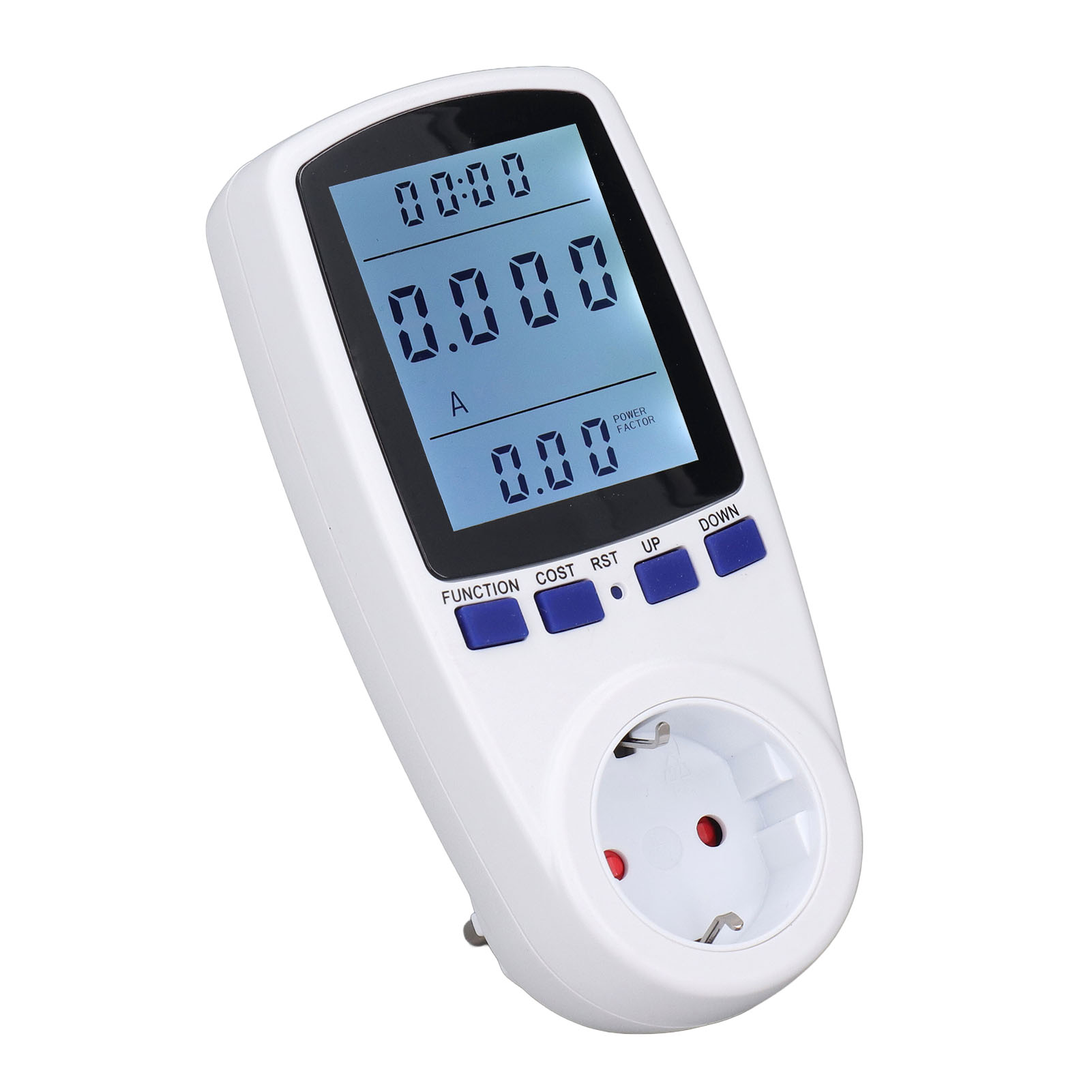 Multifunktions-wattmeter/leistungsmesser, 230-v-leistungsverbrauchsmonitor Mit Hintergrundbeleuchtetem Display, Eu-stecker, Misst Ampere Und Kilowatt