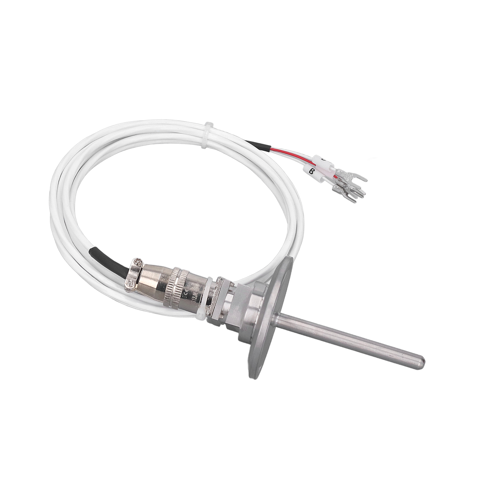 Pt100-temperatursensor Mit Abnehmbarem 3-poligem Luftfahrtstecker, 2 Meter Lange Messleitung