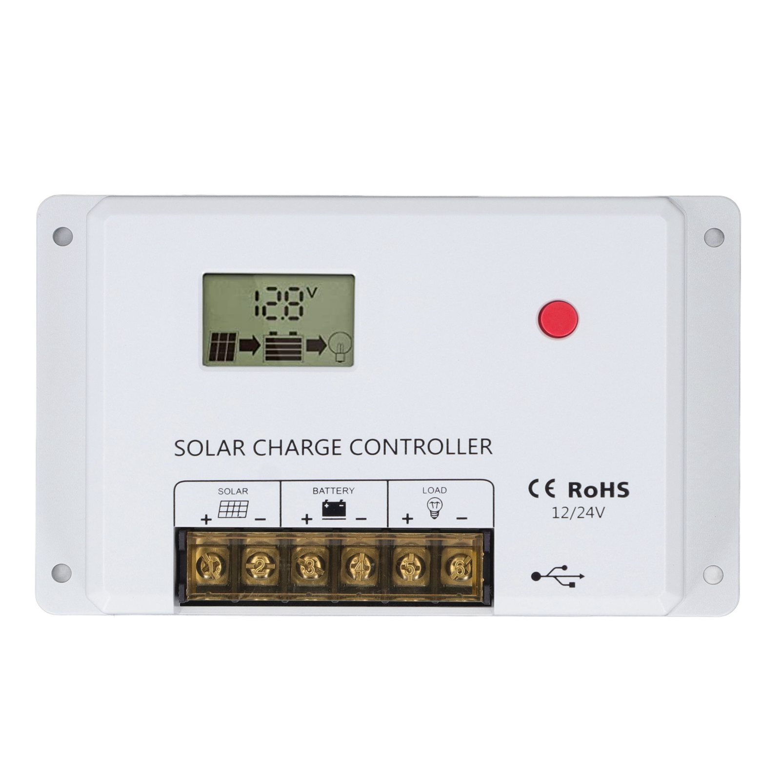 30a 12v/24v Pwm-solarladeregler Mit Lcd-bildschirm Für Lithium-, Gel-, Geschlossene Und Offene Batterien