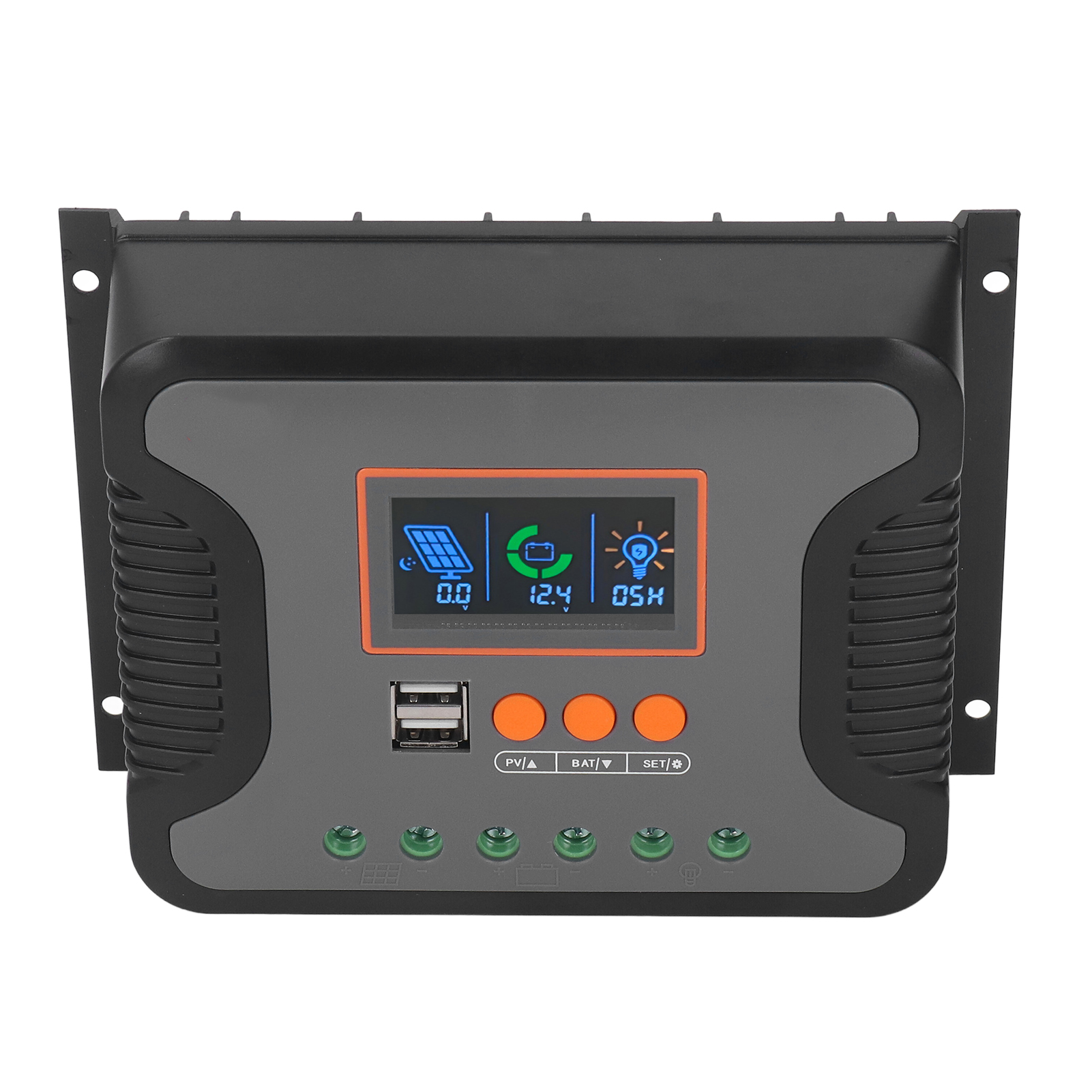 60a 12v 24v 36v 48v Pwm Solarladeregler, 2 Usb-anschlussregler, Einstellbares Lcd-display, Kompatibel Mit Agm-gel-lithium-batterien, Wasserdicht.