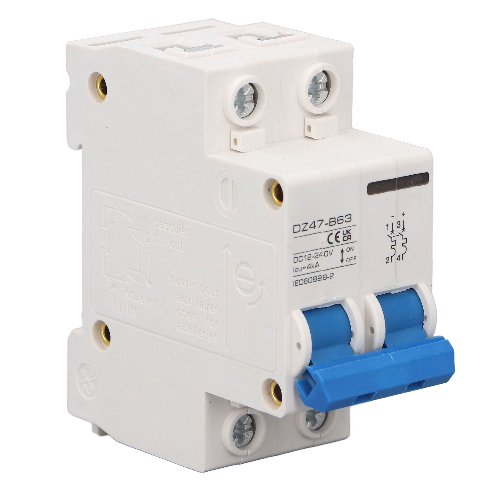 2-poliger 10a 4ka Dc-photovoltaik-leistungsschalter, Hochempfindlicher Überlastschutz, 12-240v Dc-schalter Für Solarmodule