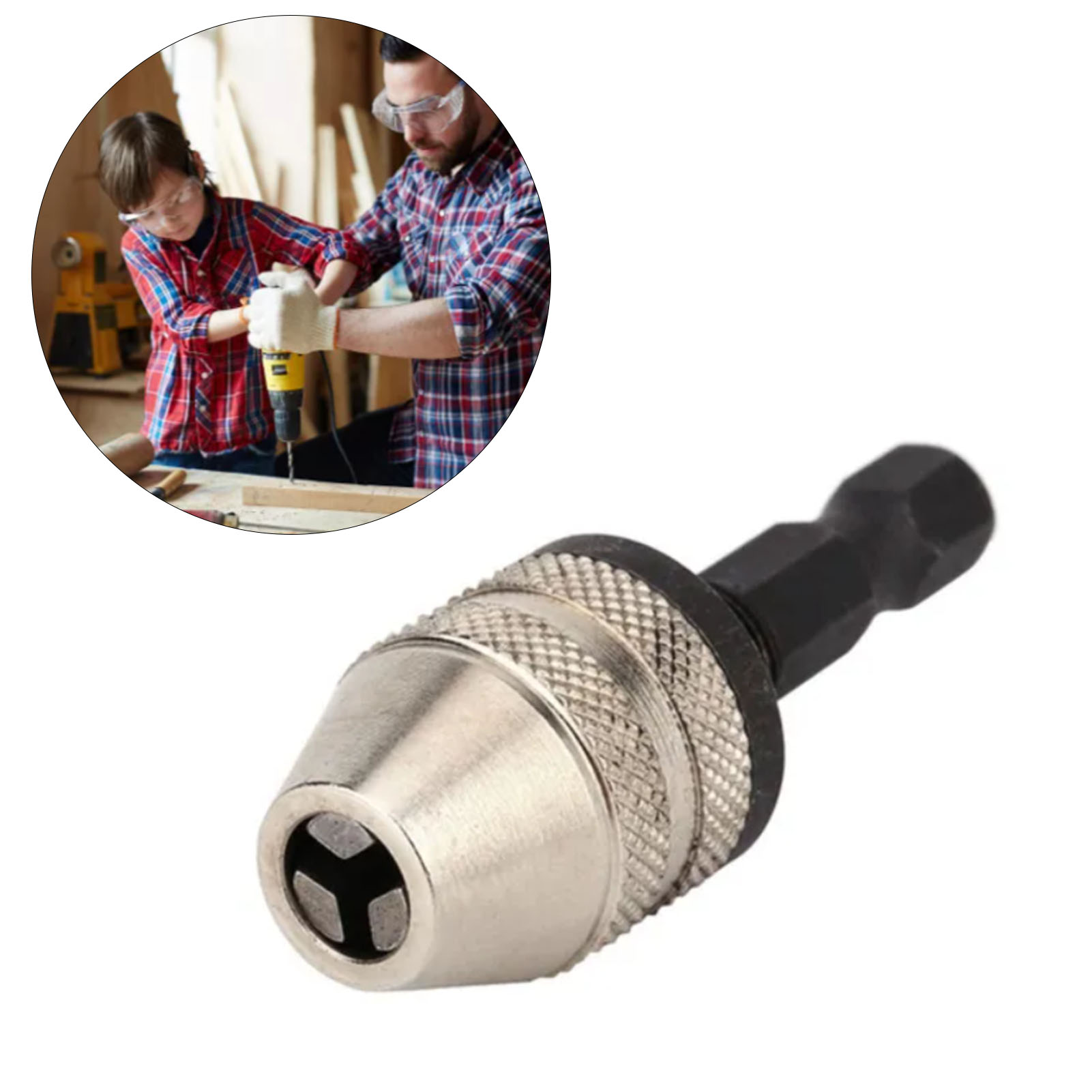 1/4"-schnellwechseladapter-spannfutter, Sechskantschaft, 3-backen-reduzierung Für Bohrmaschinen Und Elektrische Schleifmaschinen, 0,3–3,6 Mm