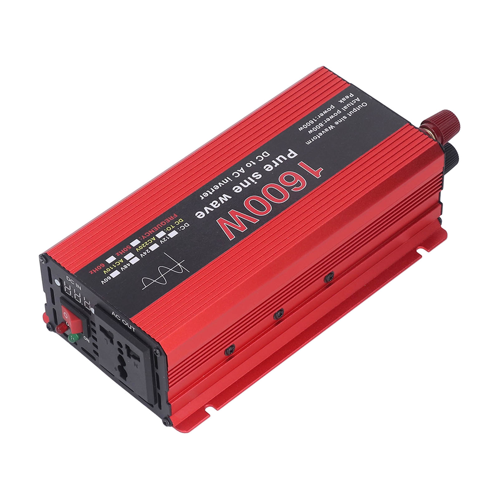 1600-w-sinus-wechselrichter, Schutzgehäuse Aus Aluminiumlegierung, Solar-außenkonverter Für Boote Und Autos, 12 V Dc Auf 220 V Ac